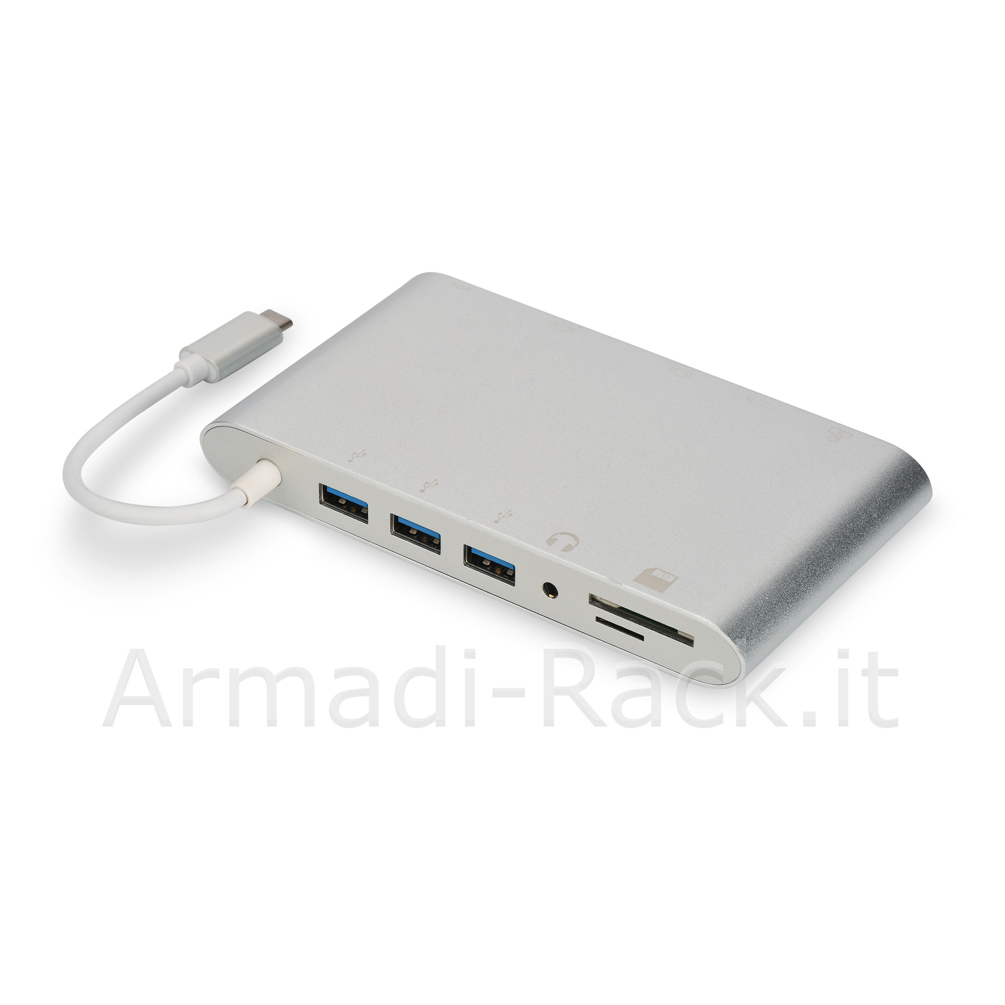 Docking Station USB Tipo C con USB 3.1 Tipo C, HDMI 4K, Minidp, Vga, 1...