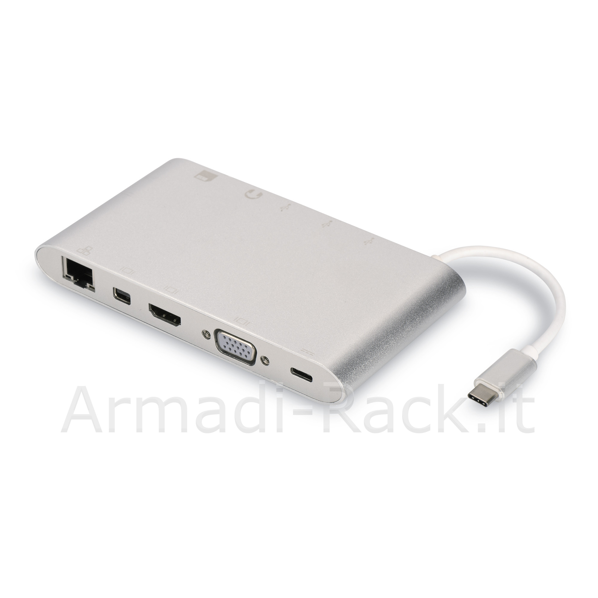 Docking Station USB Tipo C con USB 3.1 Tipo C, HDMI 4K, Minidp, Vga, 1...