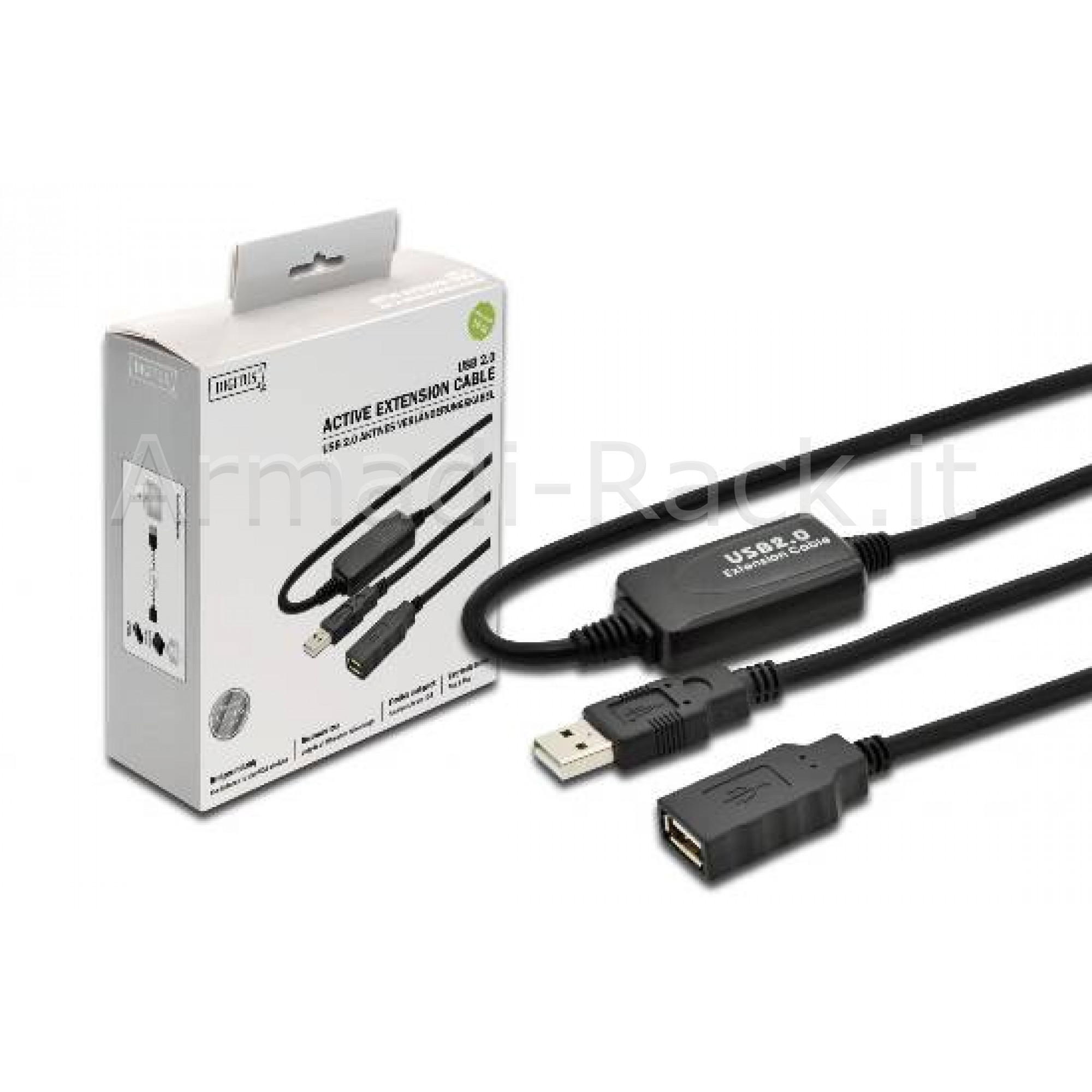 Estensore di linea usb 2.0 maschio/femmina con cavo da mt. 10