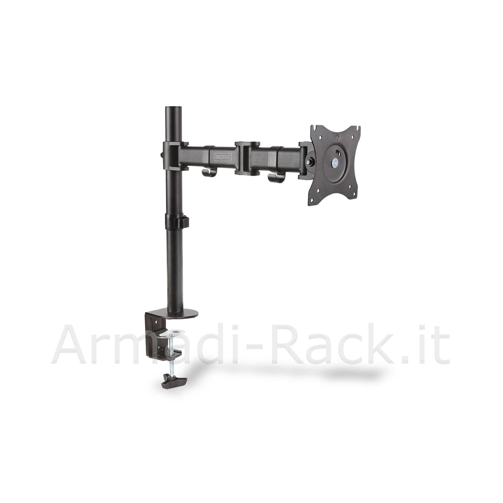 Braccio per Monitor 27" con Morsetto Due Snodi Fino a Vesa 100X100 8...