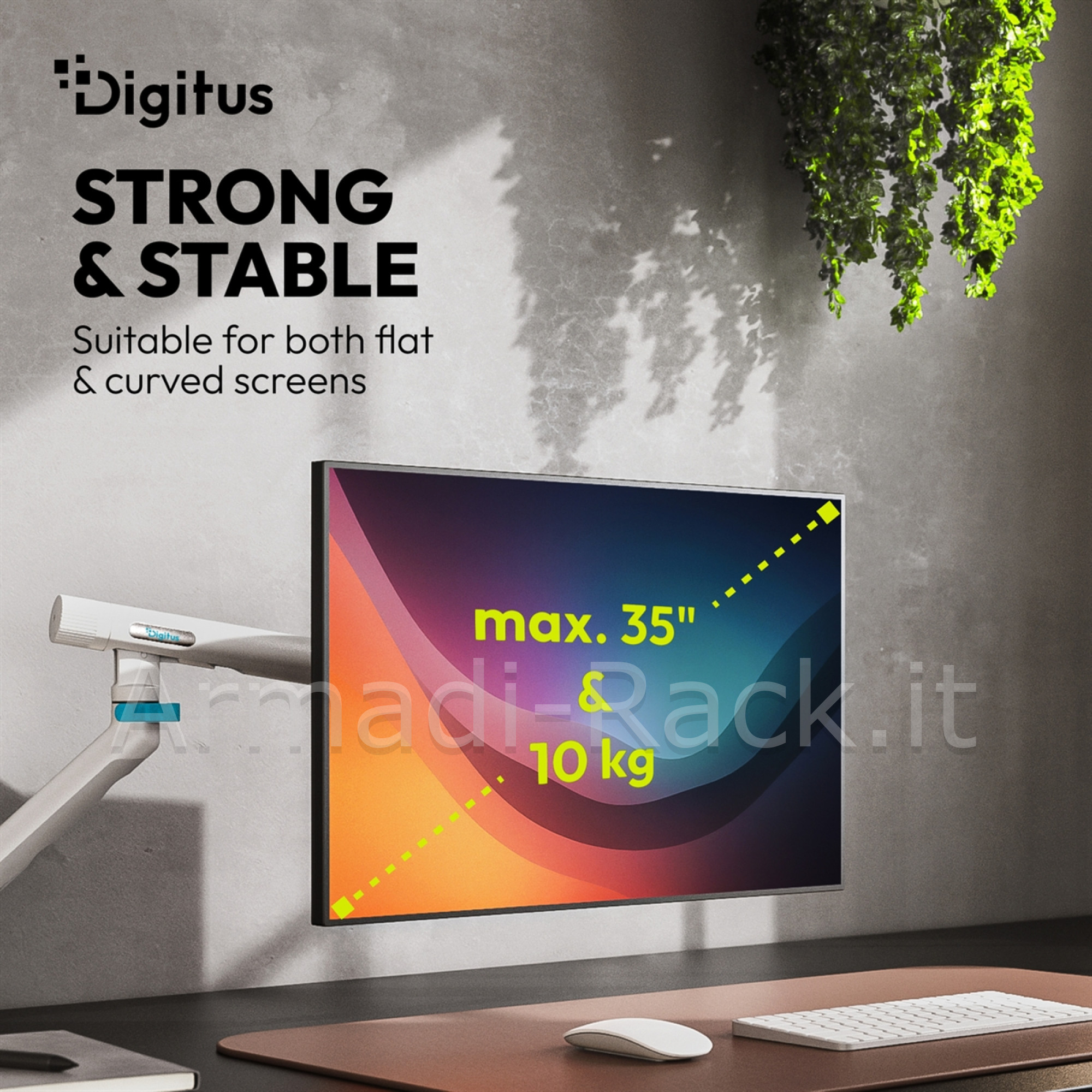 Supporto per monitor a design singolo, 35", 10 kg