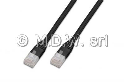 CAVO RETE PIATTO UTP CAT. 5E NON SCHERMATO - LUNGHEZZA MT. 0,5 - COLORE NERO