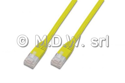 CAVO RETE PIATTO UTP CAT. 5E NON SCHERMATO - LUNGHEZZA MT. 3 - COLORE GIALLO