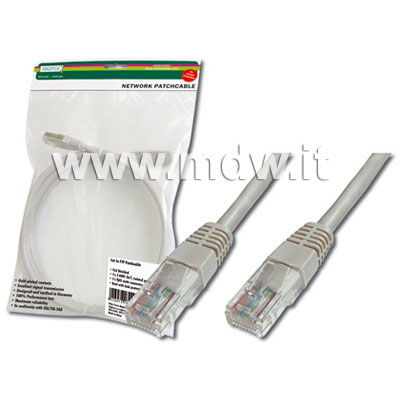 CAVO RETE UTP CAT. 5E NON SCHERMATO - LUNGHEZZA MT. 10 - COLORE GRIGIO
