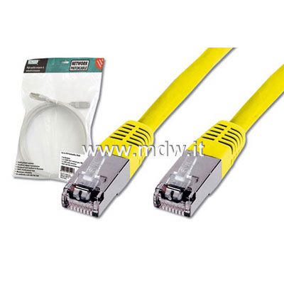 CAVO RETE FTP CAT. 5E SCHERMATO - LUNGHEZZA MT. 7 - COLORE GIALLO