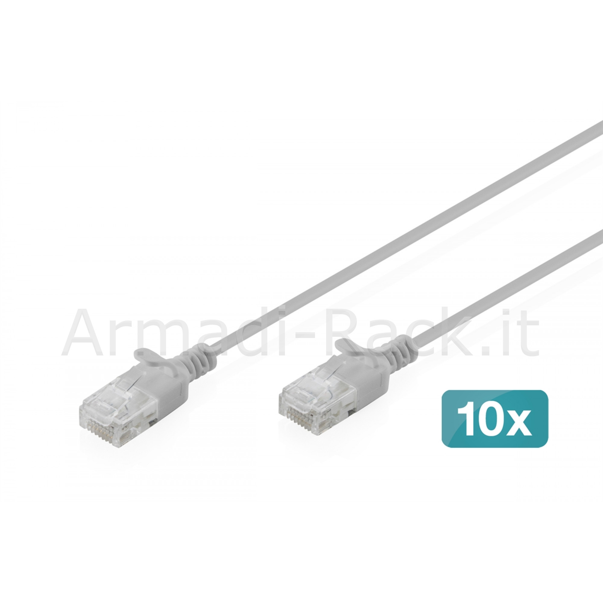 Cavo rete cat 6 u-utp rame lszh slim 10 pezzi, varie lunghezze e...