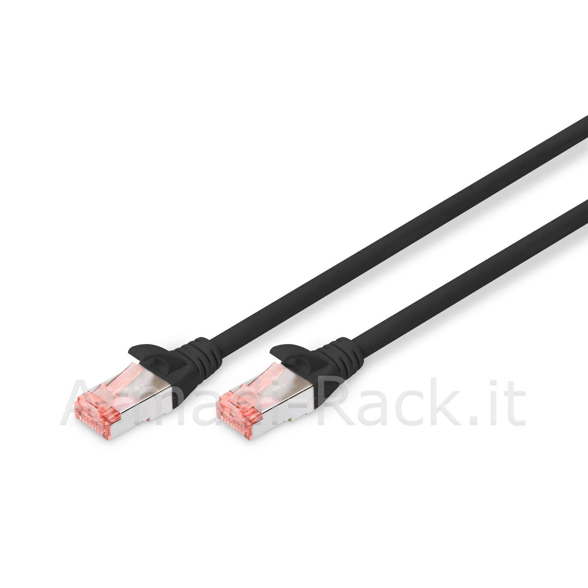 Cavo rete s-ftp cat.6 doppia schermatura ls0h colore nero mt. 1