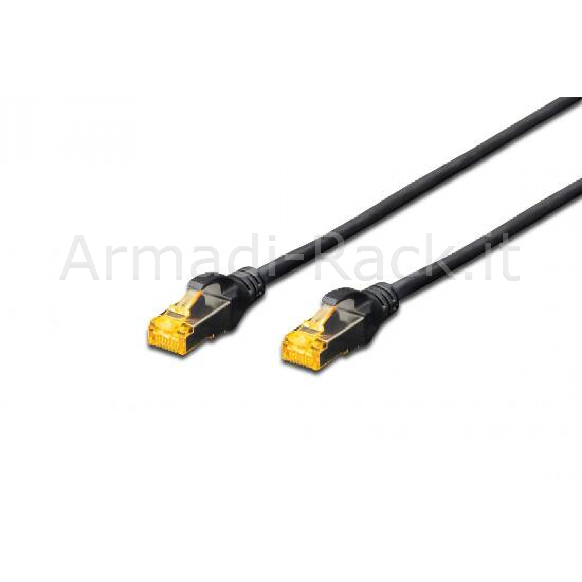 Cavo rete s-ftp cat.6a doppia schermatura lsoh colore nero mt. 0,5