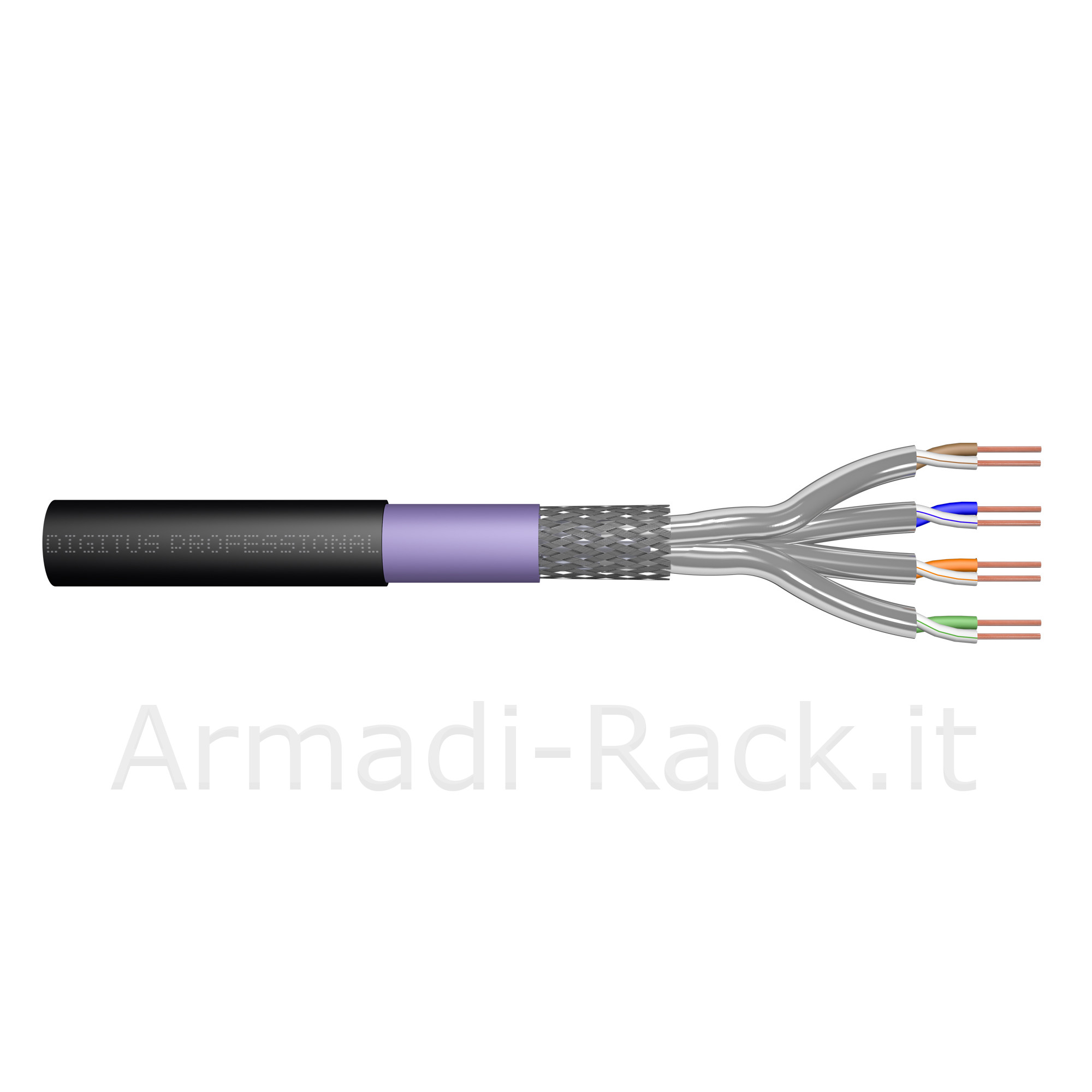 Cavo Solido Doppia Schermatura S-Ftp per Reti Categoria 7 Matassa Mt...