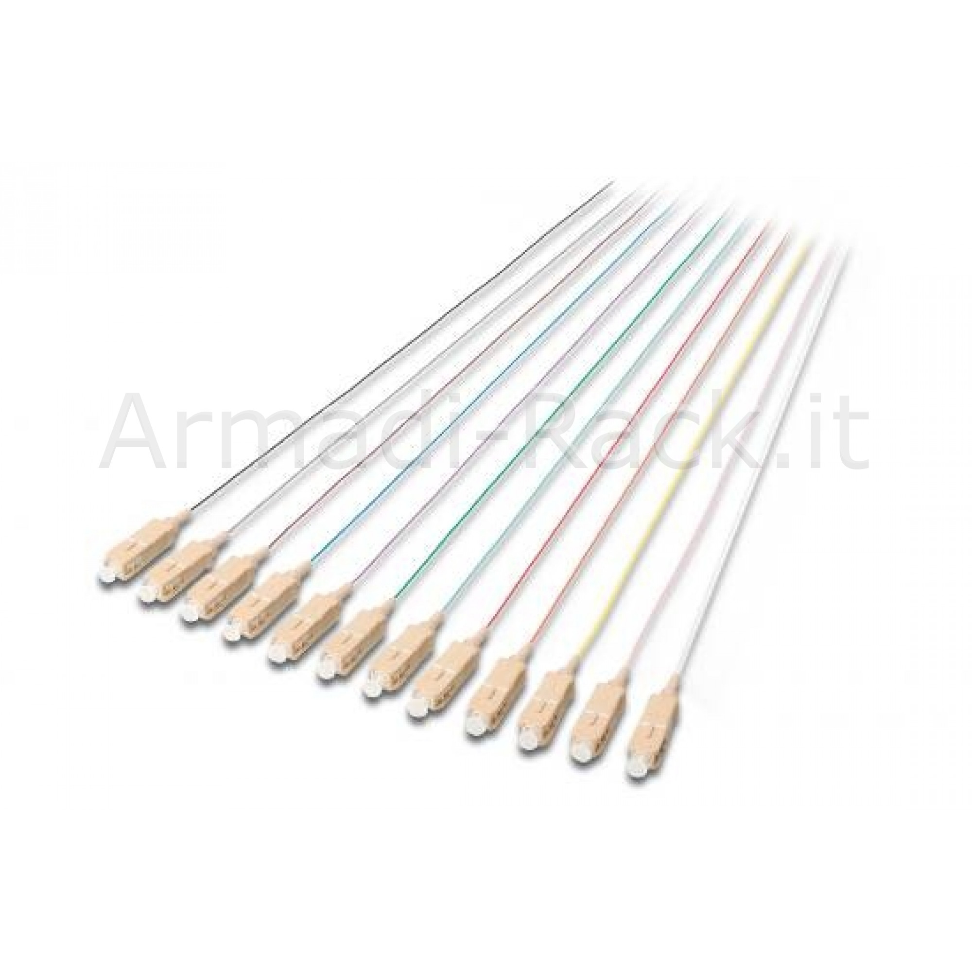 Set 12 cavi pigtail fibra ottica colorati connettori sc om4 50/125...