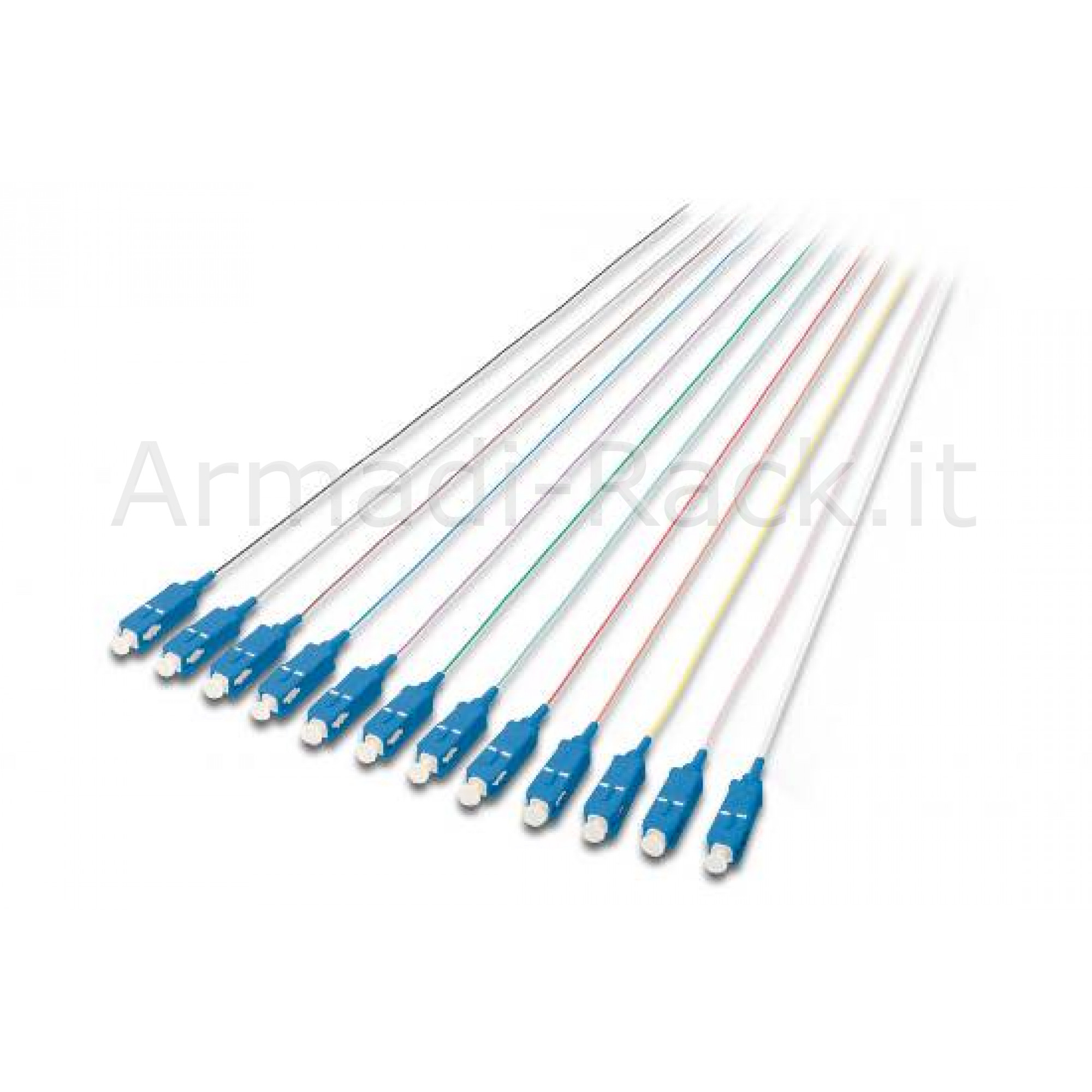 Set 12 cavi pigtail fibra ottica colorati connettori sc os1 09/125...