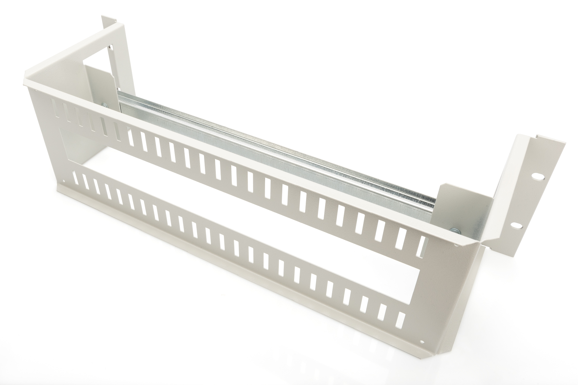Supporto guida din 3u, 135x480x150 mm incl. din rail (35x390 mm), grey...