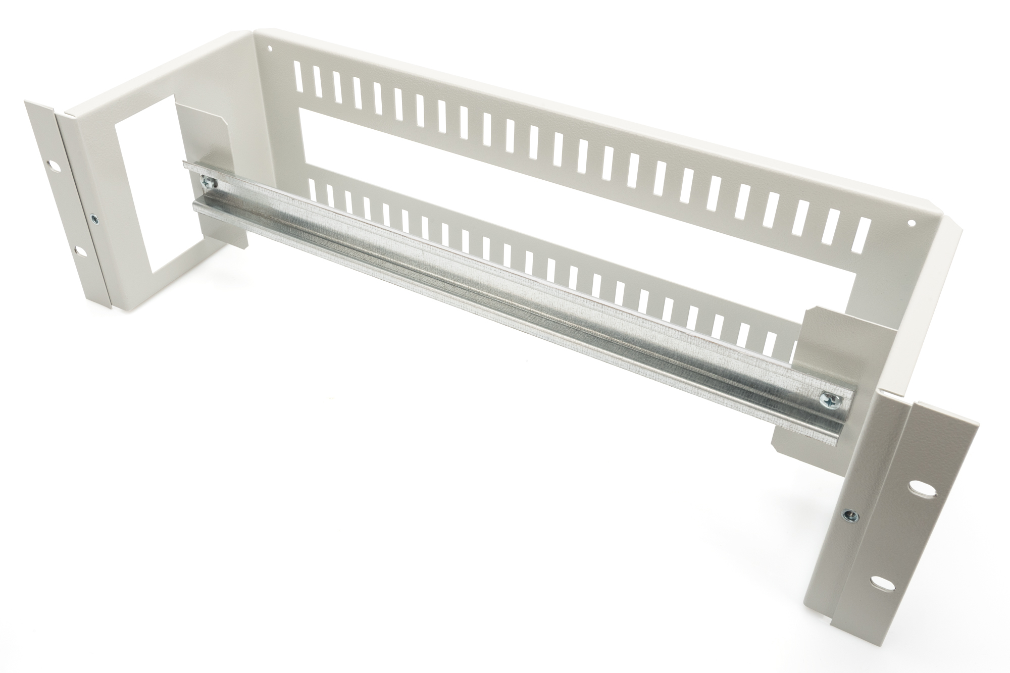Supporto guida din 3u, 135x480x150 mm incl. din rail (35x390 mm), grey...