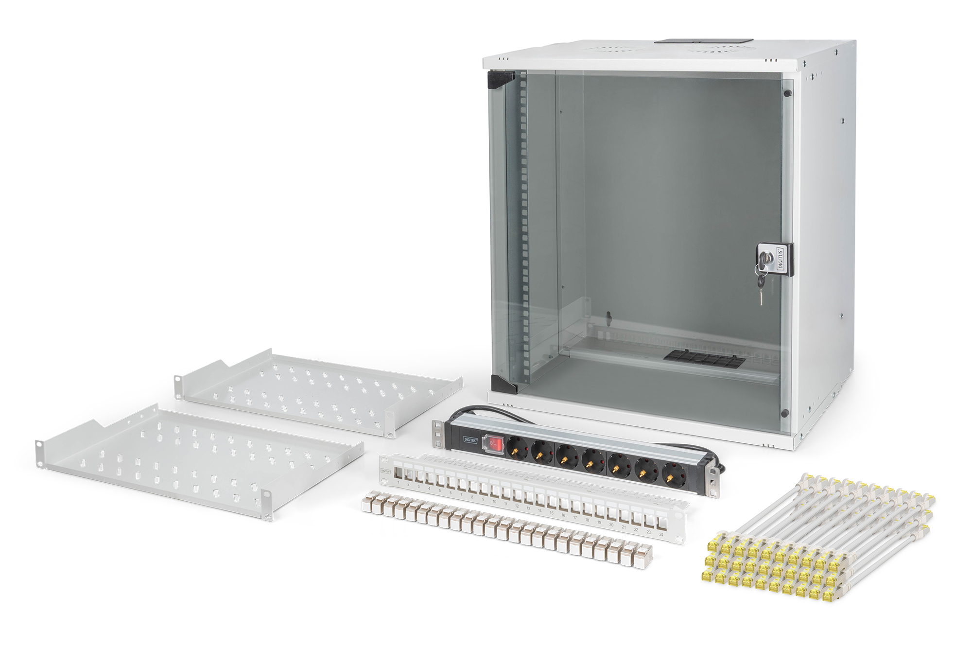 Armadio rack di rete digitus 19" con accessori - 12u, 540 x 400 mm (l...