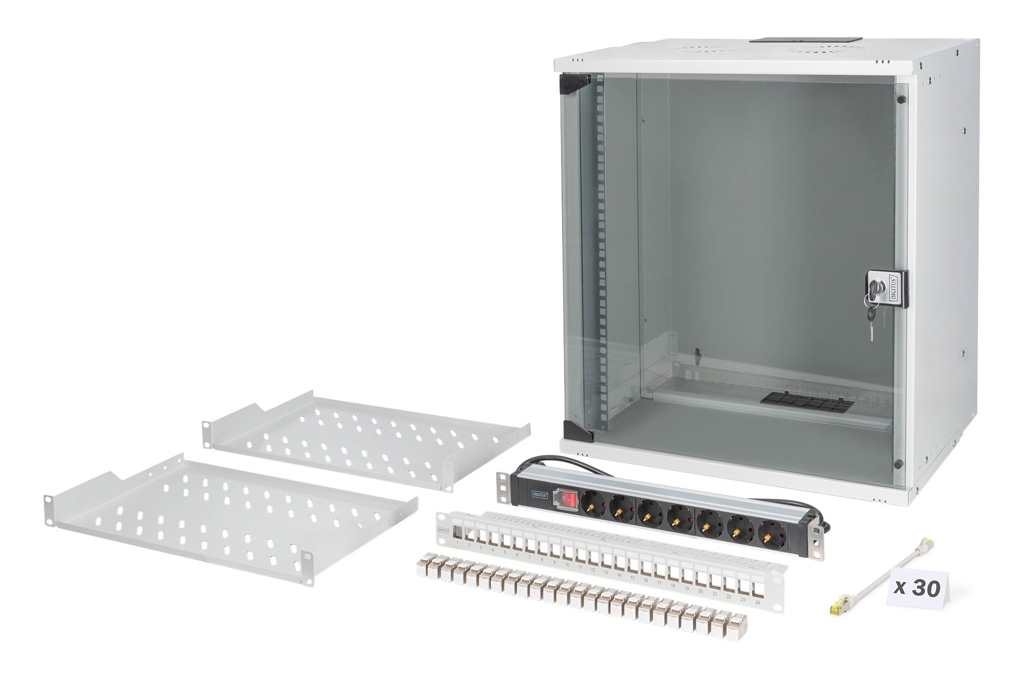Armadio rack di rete digitus 19" con accessori - 12u, 540 x 400 mm (l...
