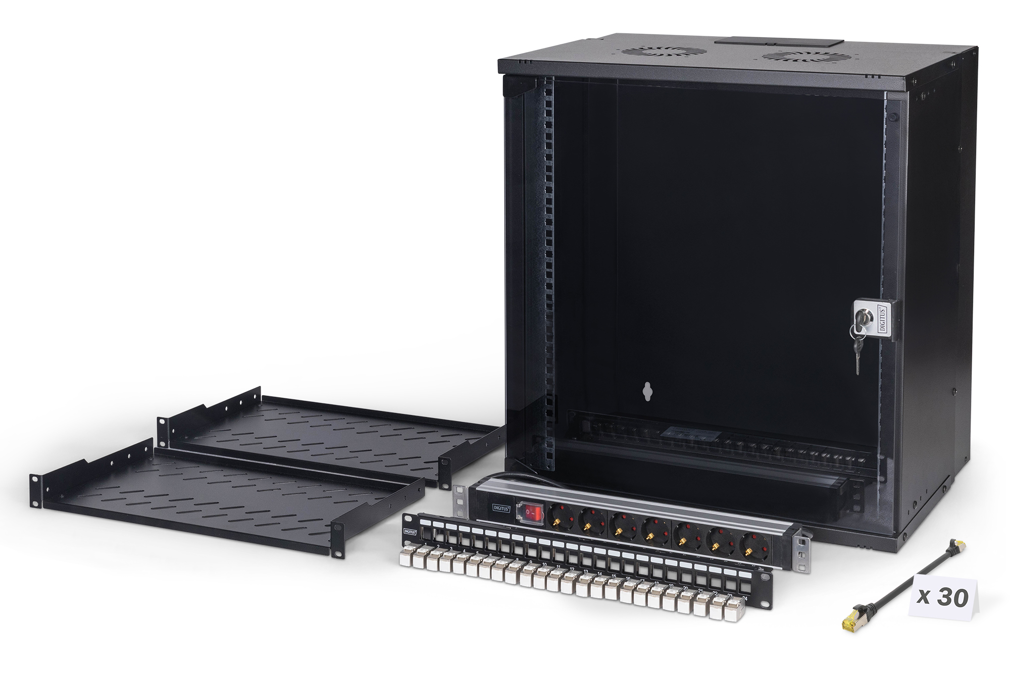Armadio rack di rete digitus 19" con accessori - 12u, 540 x 400 mm (l...