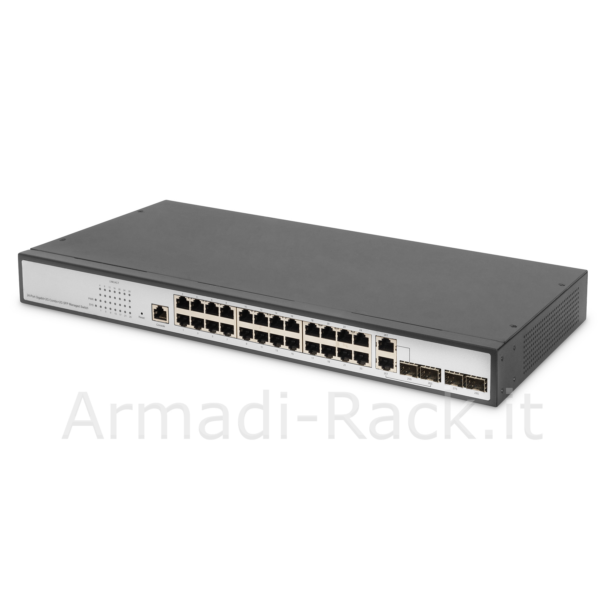 switch layer 2 gigabit ethernet 24 porte con 2 porte - Armadi Rack