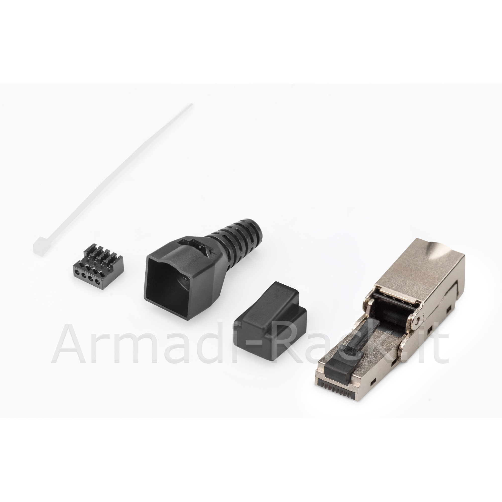 Spina rj45 schermata 6a per installazione senza attrezzi pieghevole