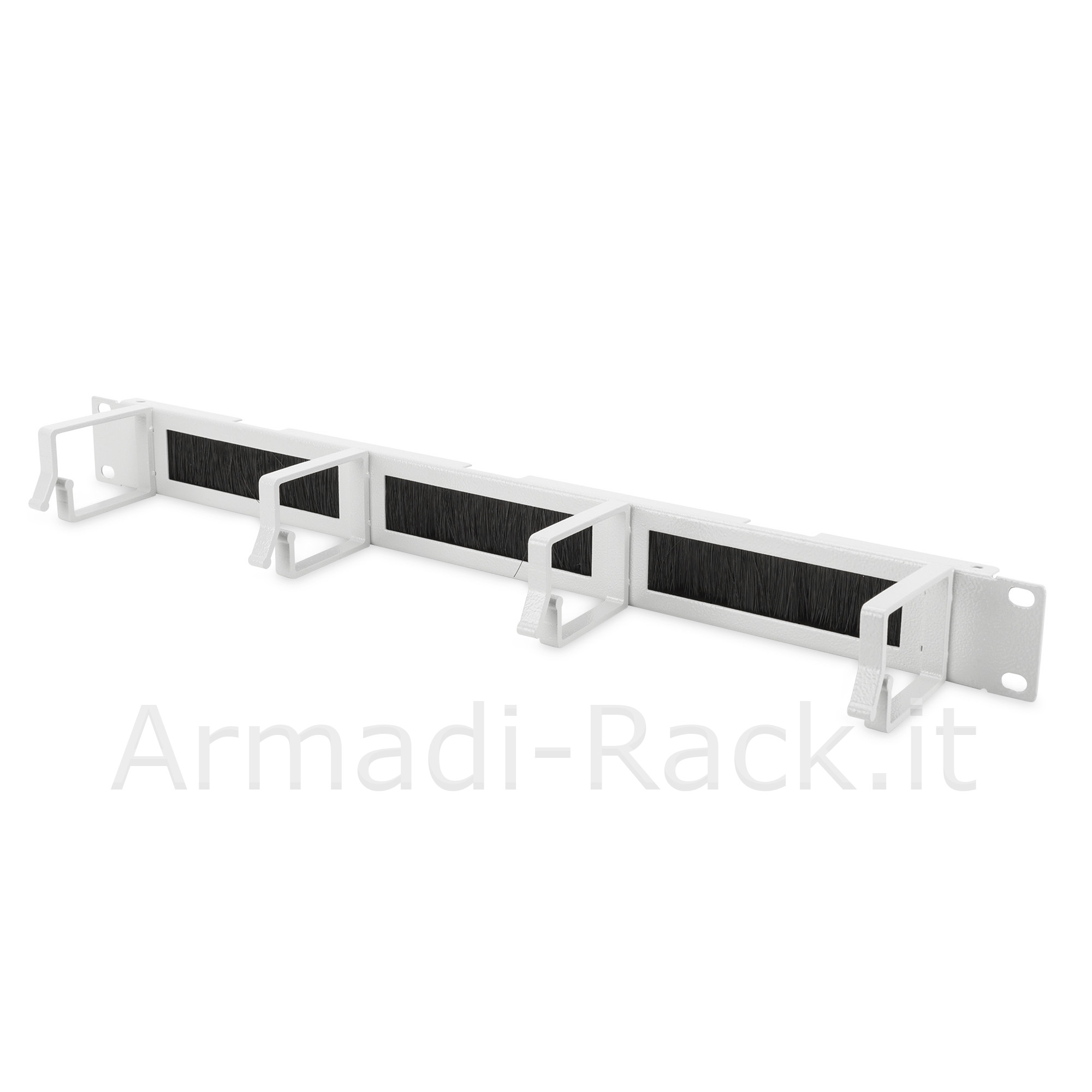Listello Guidacavi Forato con Spazzola di Protezione per Armadi 19" (1...