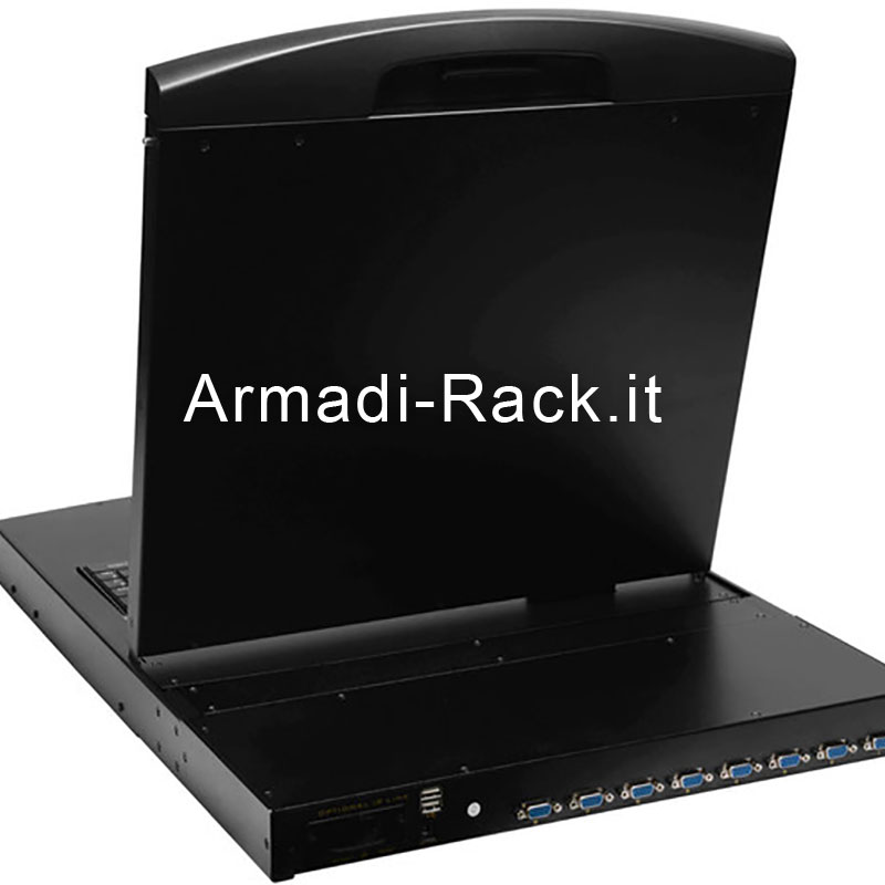 Console LCD 19'' per installazione a rack 19'' con tastiera italiana e switch...