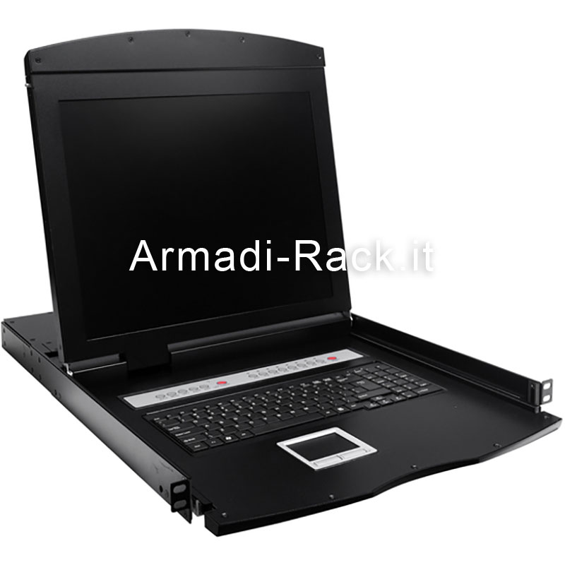 Console LCD 19'' per installazione a rack 19'' con tastiera italiana e switch...