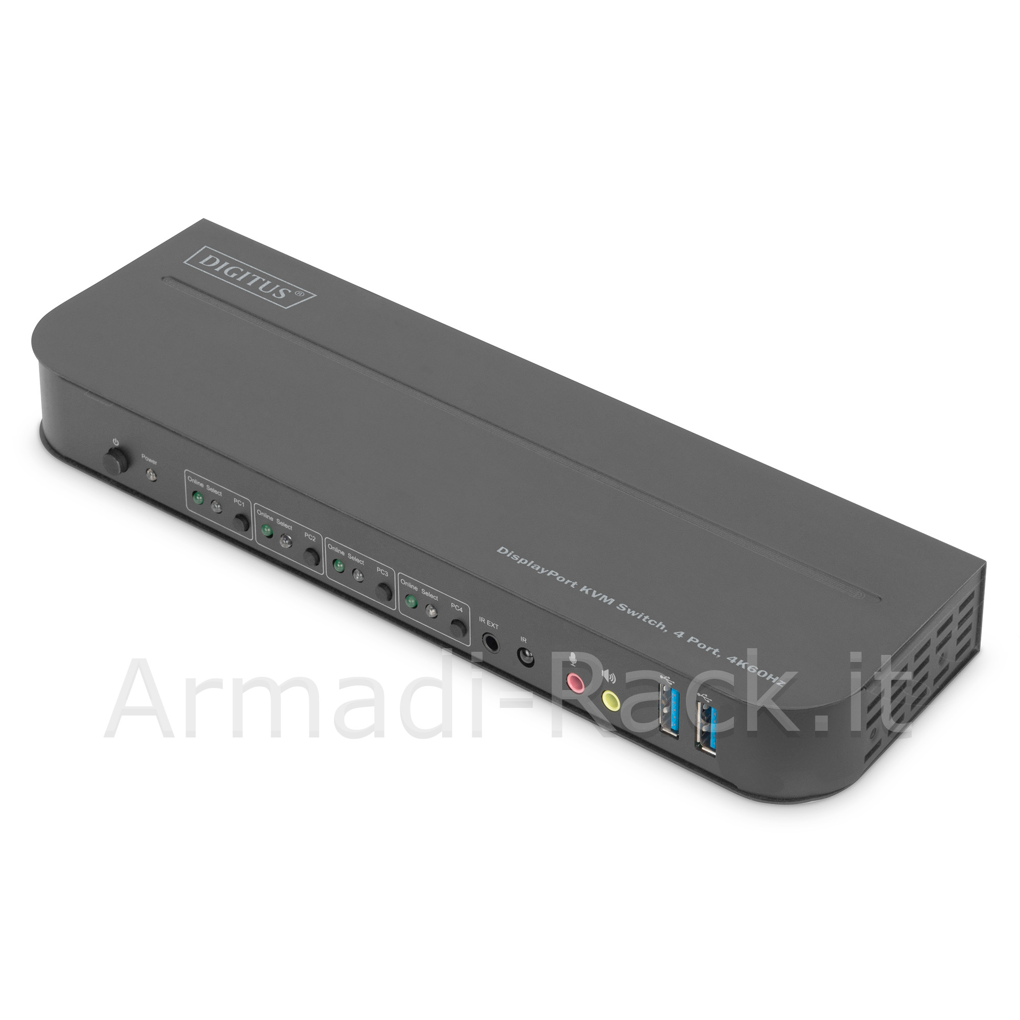 Digitus switch kvm, 4 porte, 4k60hz, 4 x dp in, 1 x dp/hdmi out