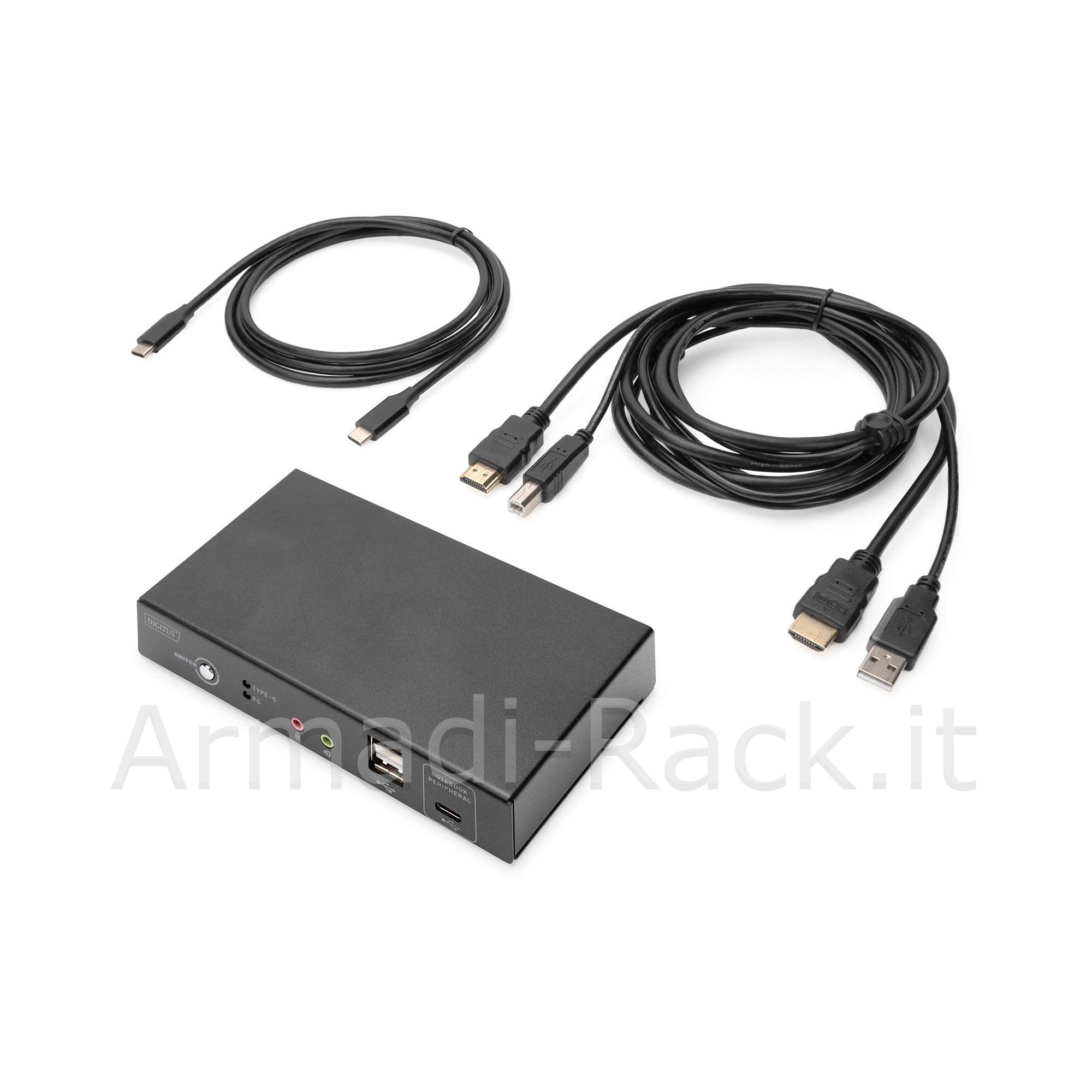 Switch kvm, 2 porte, 4k30hz, usb-c/usb/hdmi in, hdmi out, rete