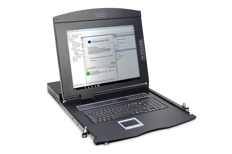 Console fissaggio rack 19" 1 porta KVM e touchpad, tastiera italiana,...
