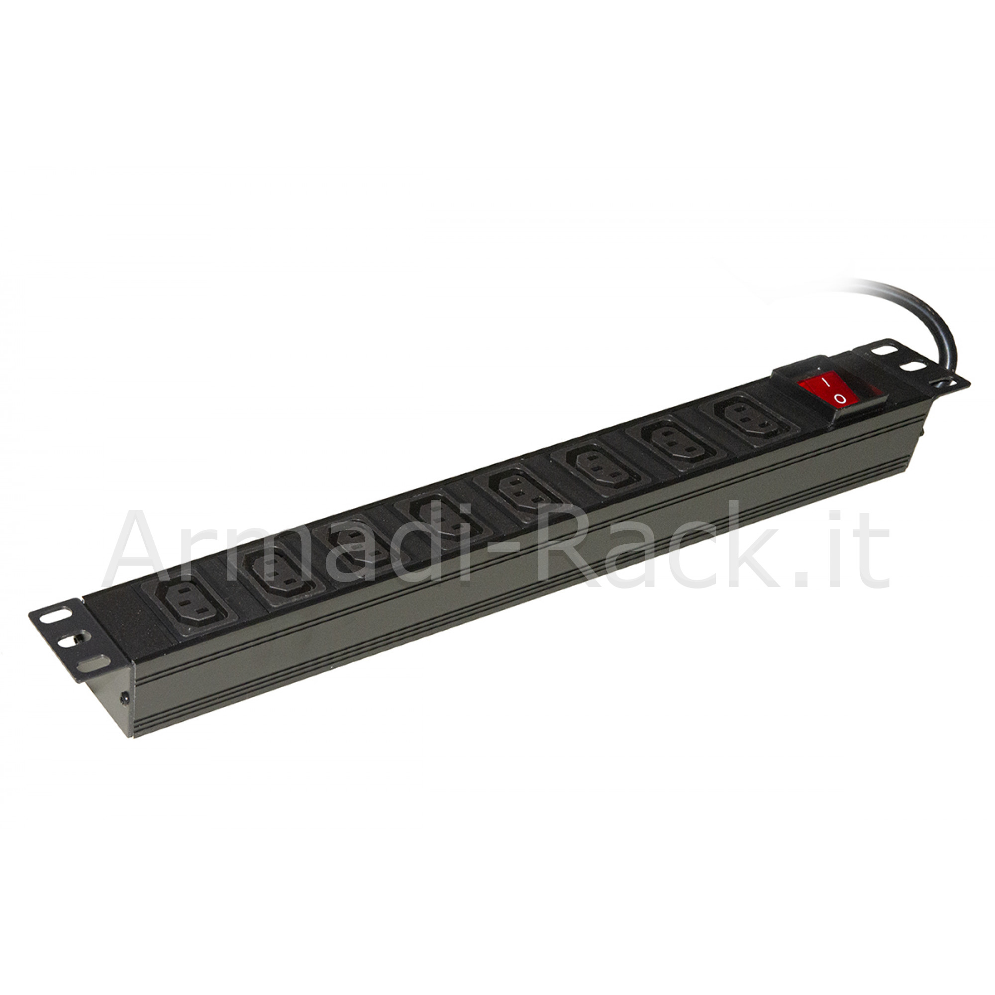 Multipresa alimentazione per rack 19" con 8 prese femmina c13, spina...