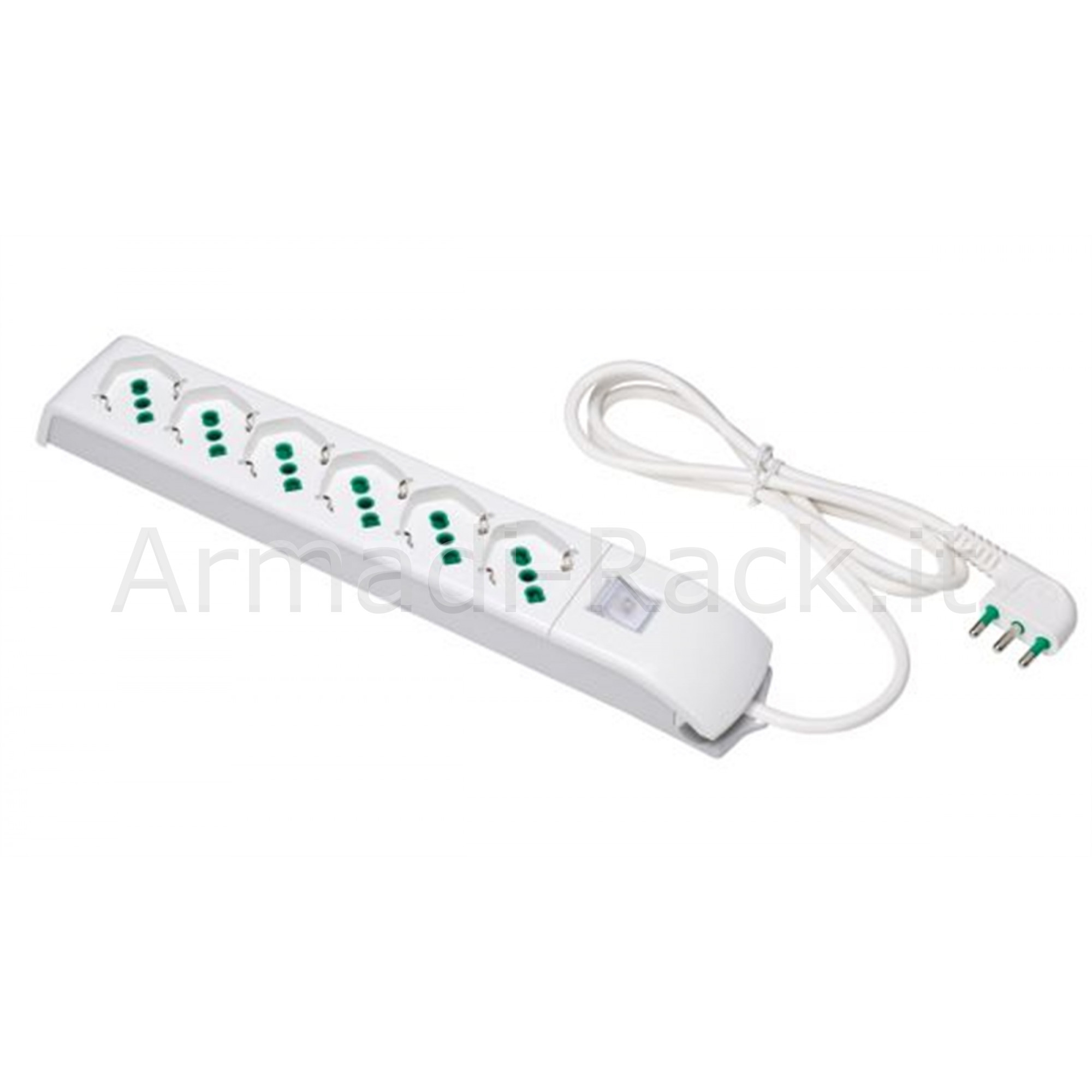 Multipresa con interruttore cavo nt 1,5 spina italiana 16a 90° con 6...