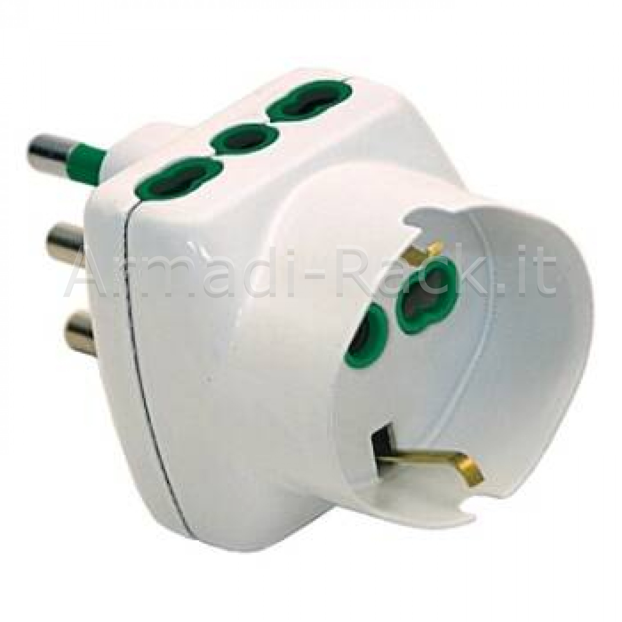 Adattatore spina tripolare italiana 16a - 2 prese bipasso ita 16a + 1...