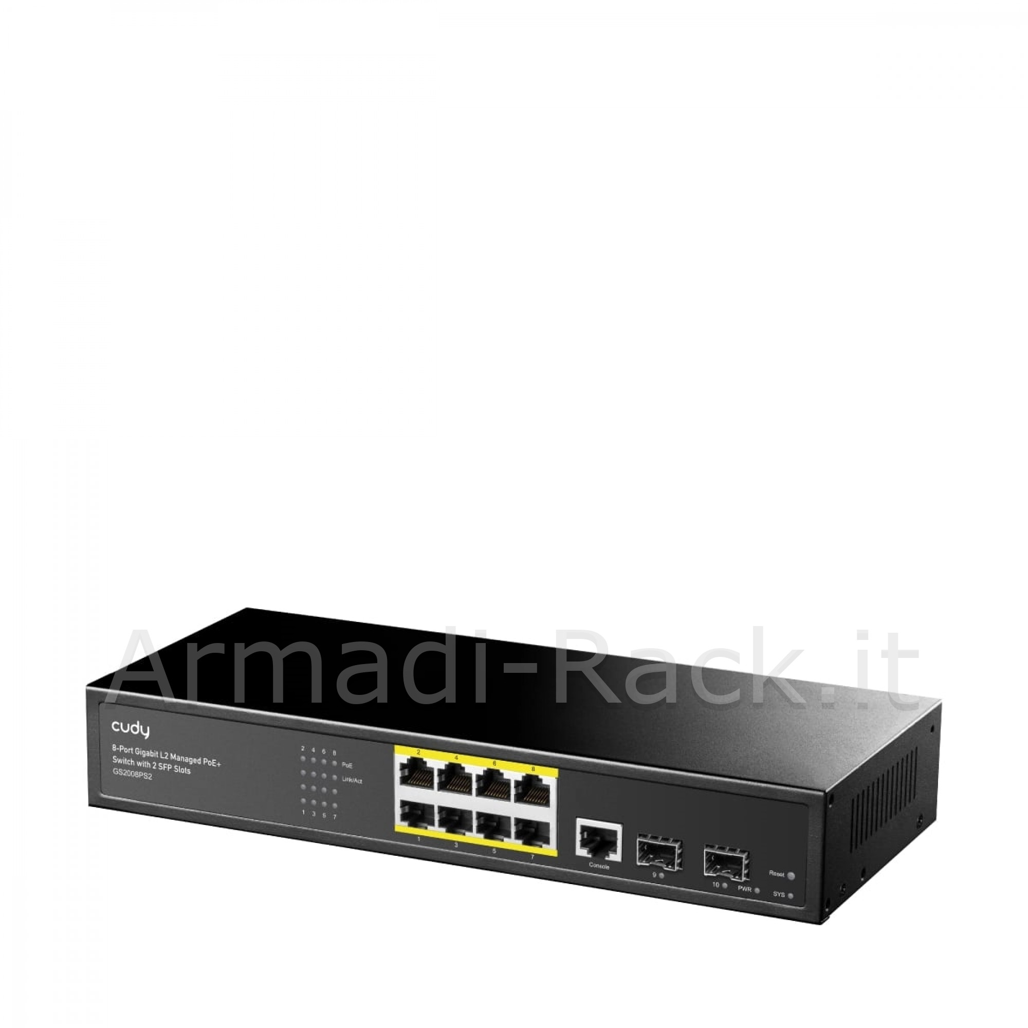 Switch gestito l2 poe da 8 gbe con 2 sfp 120w