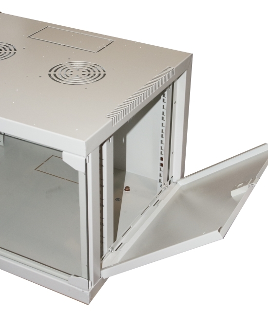 Armadio Rack 19" A Muro 6 Unità, Profondità 320 Mm, Grigio RAL 7035 | Armadio Assemblato In Acciaio Con Porta In Vetro, Per Server E Rete