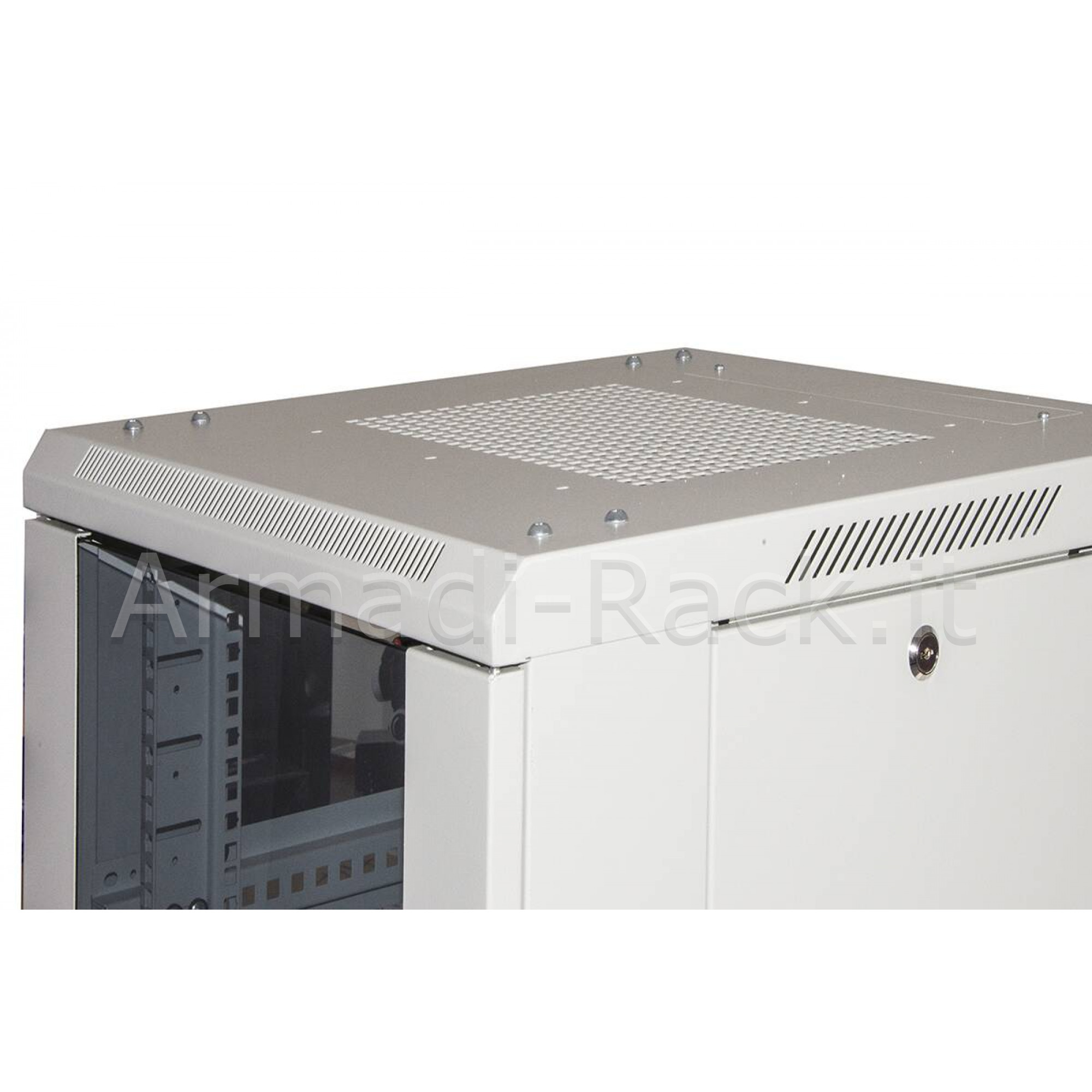 Armadio rack 19" 42u (a)2055, (l)600, (p)1000 colore grigio porta...
