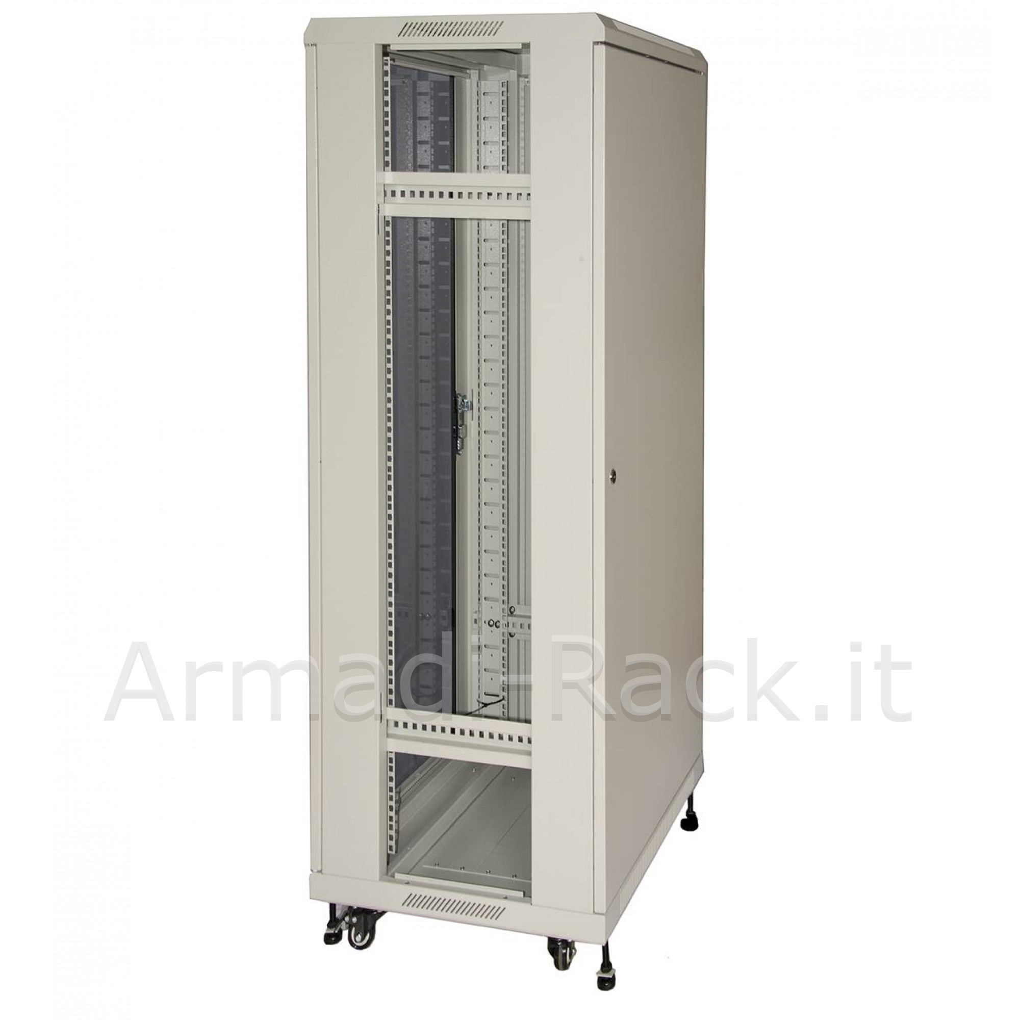 Armadio rack 19" 42u (a)2055, (l)600, (p)1000 colore grigio porta...