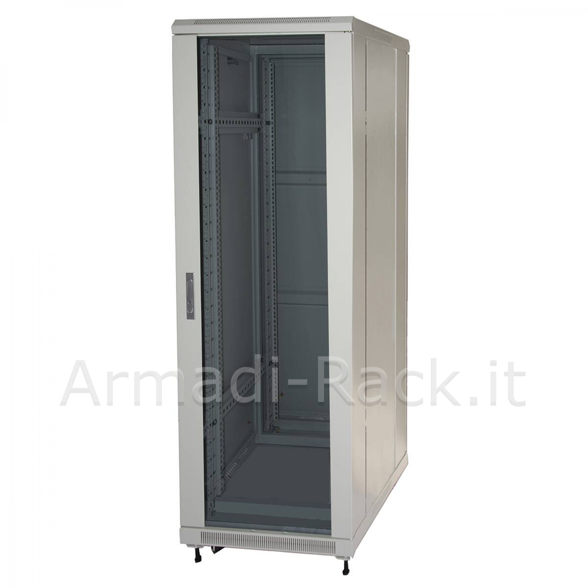 Armadio rack 19" 42u (a)2055, (l)600, (p)1000 colore grigio porta...