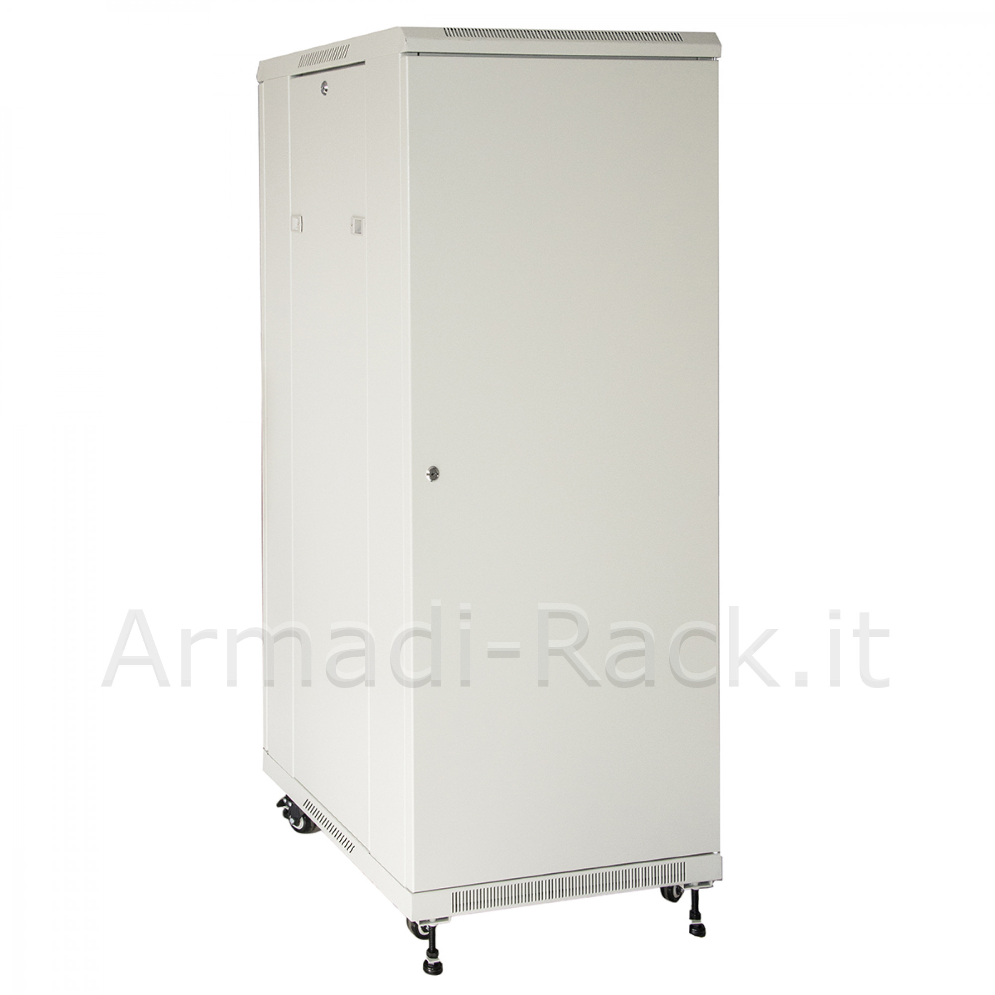 Armadio rack 19" 42U con misure in mm: (A) 2055, (L) 600, (P) 800,...