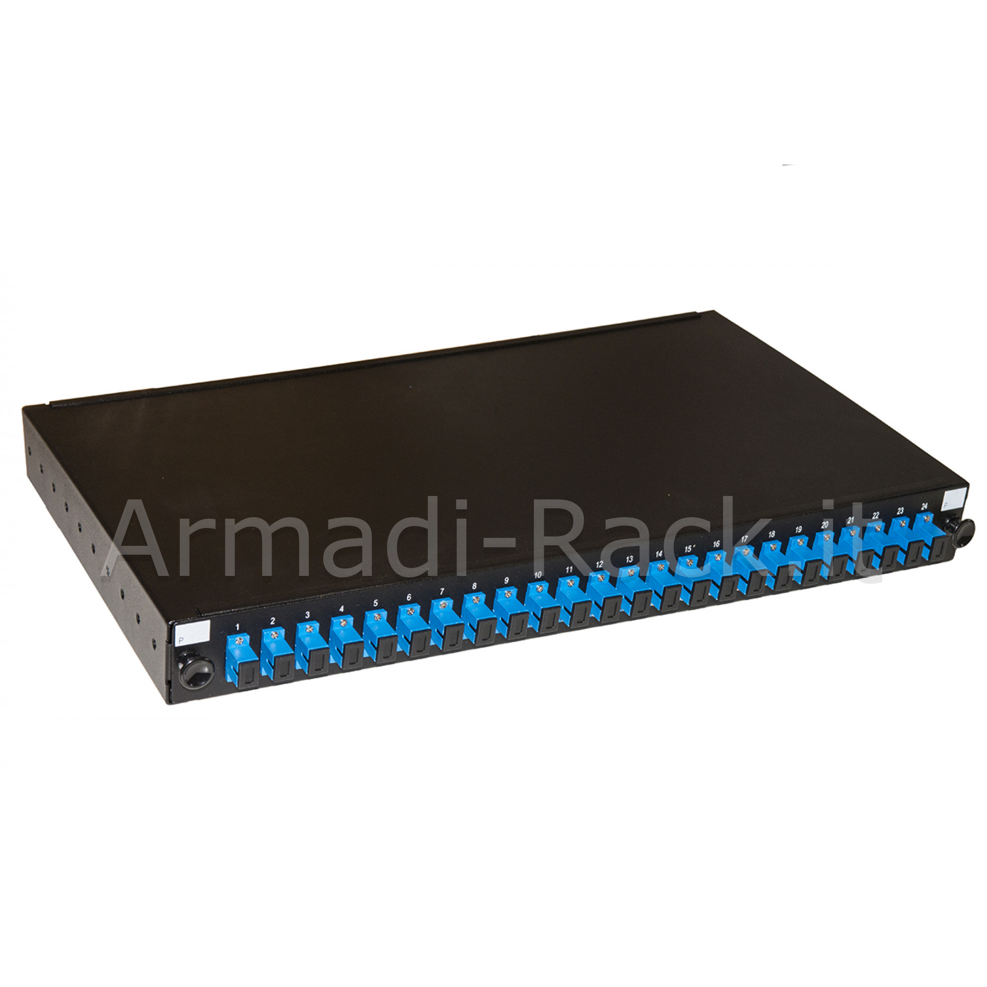 Pannello fibra ottica 19" con 24 adattatori sc simplex singlemode...