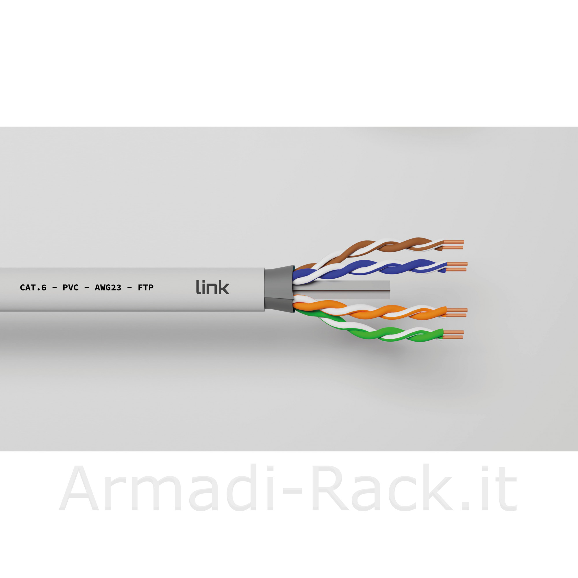 Cavo solido schermato ftp per reti categoria 6 pvc awg23 materiale cca...