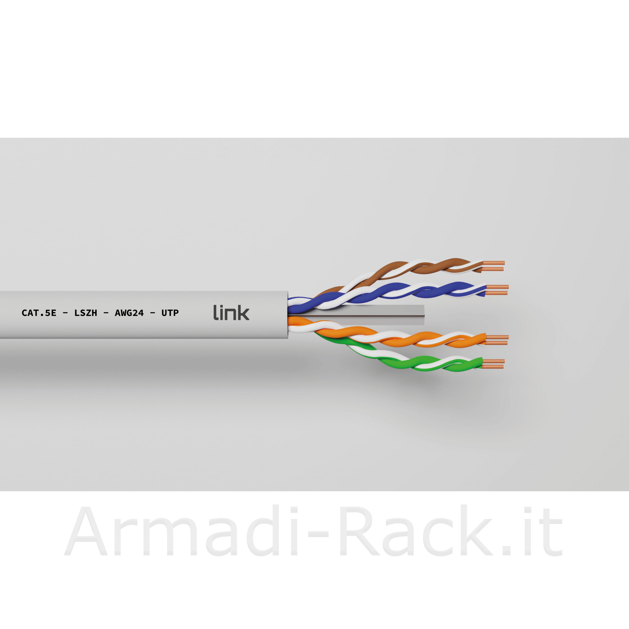 Cavo solido utp per reti categoria 5e awg24 materiale cca matassa mt...