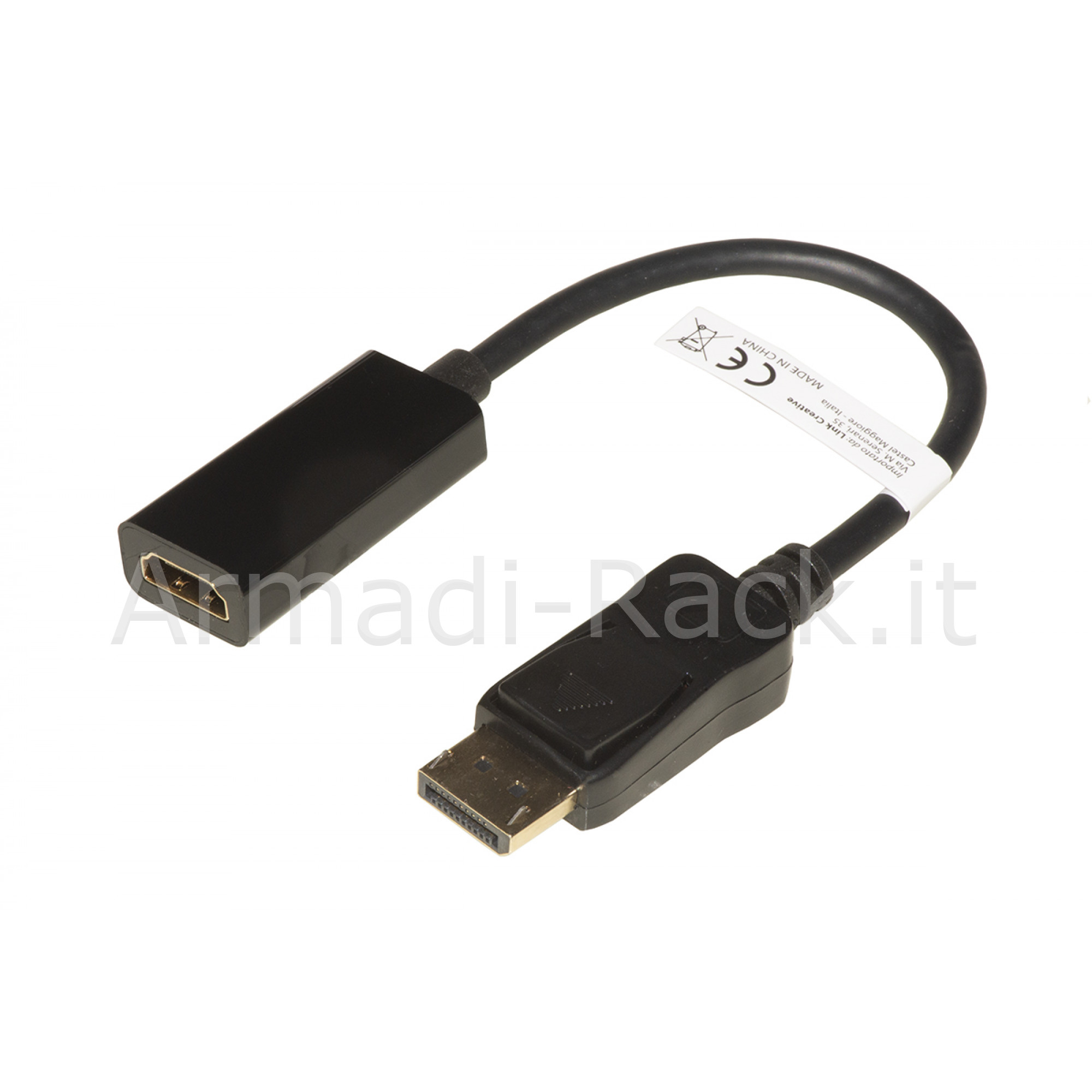 Adattatore displayport 1.2 maschio - hdmi 1.4 femmina contatti dorati...