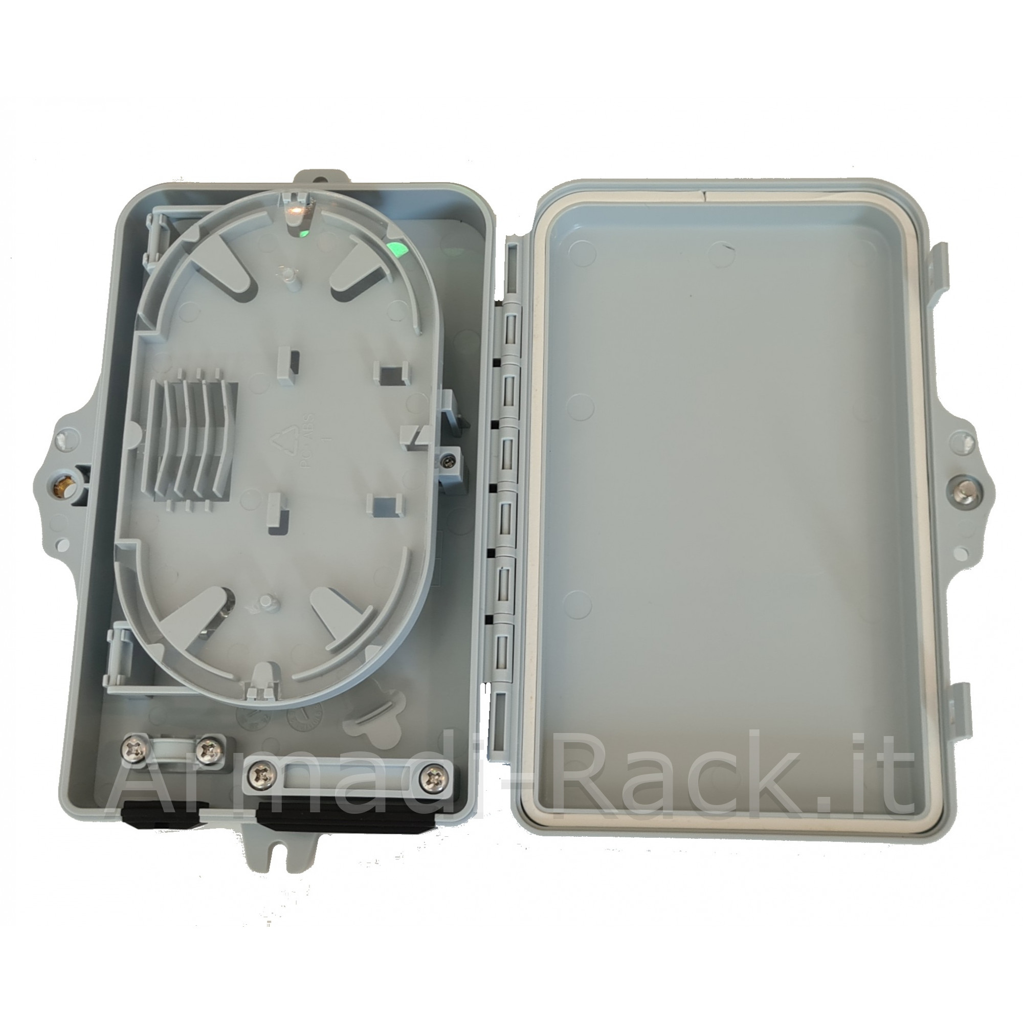 Box da esterno 4 porte (8 fibre) per connettori fibra ottica sc...