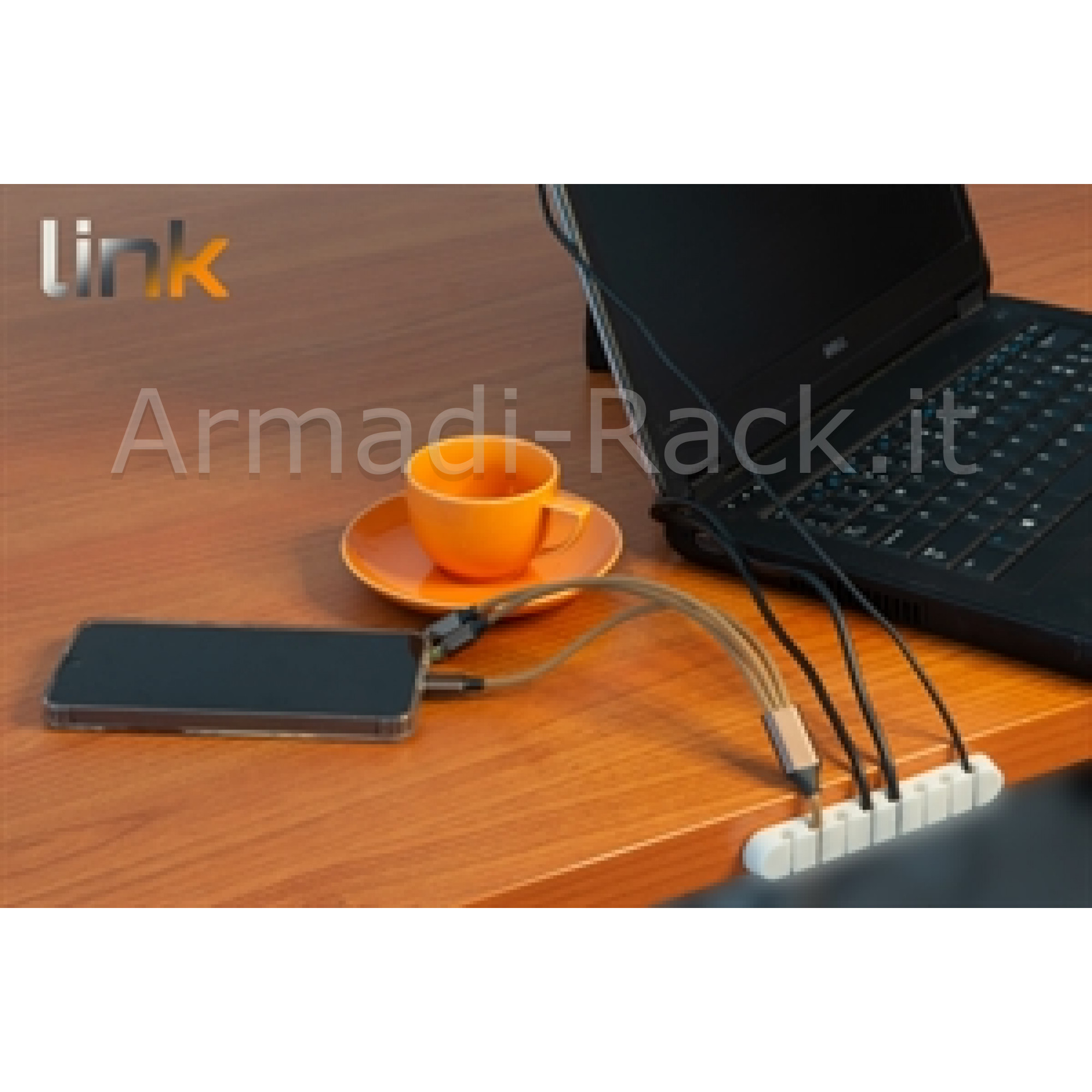 Kit 2 pezzi supporti per gestione cavi 8 posizioni bianco