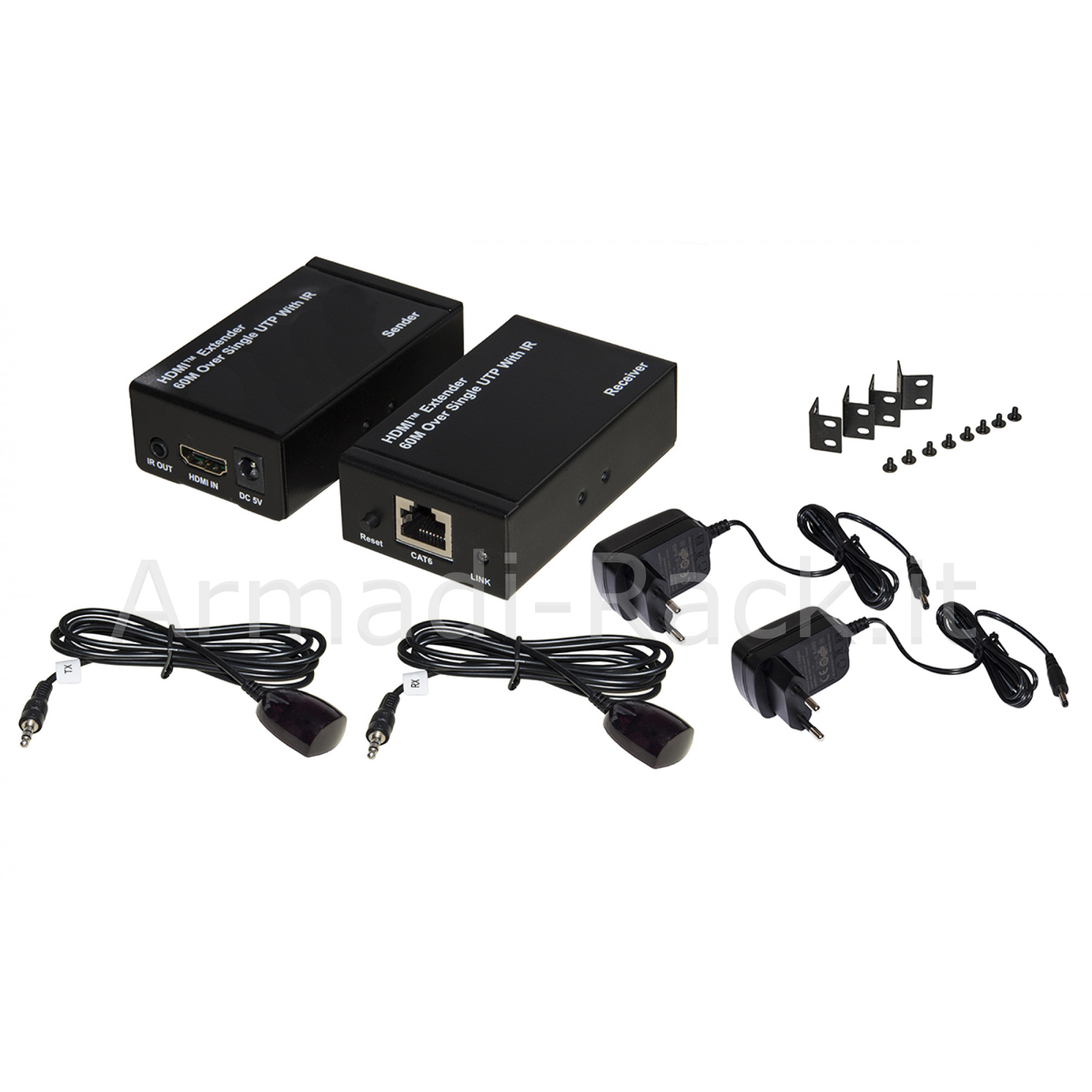 Estensore hdmi tramite cavo rete cat 6 fino a 60 metri 1080p con...