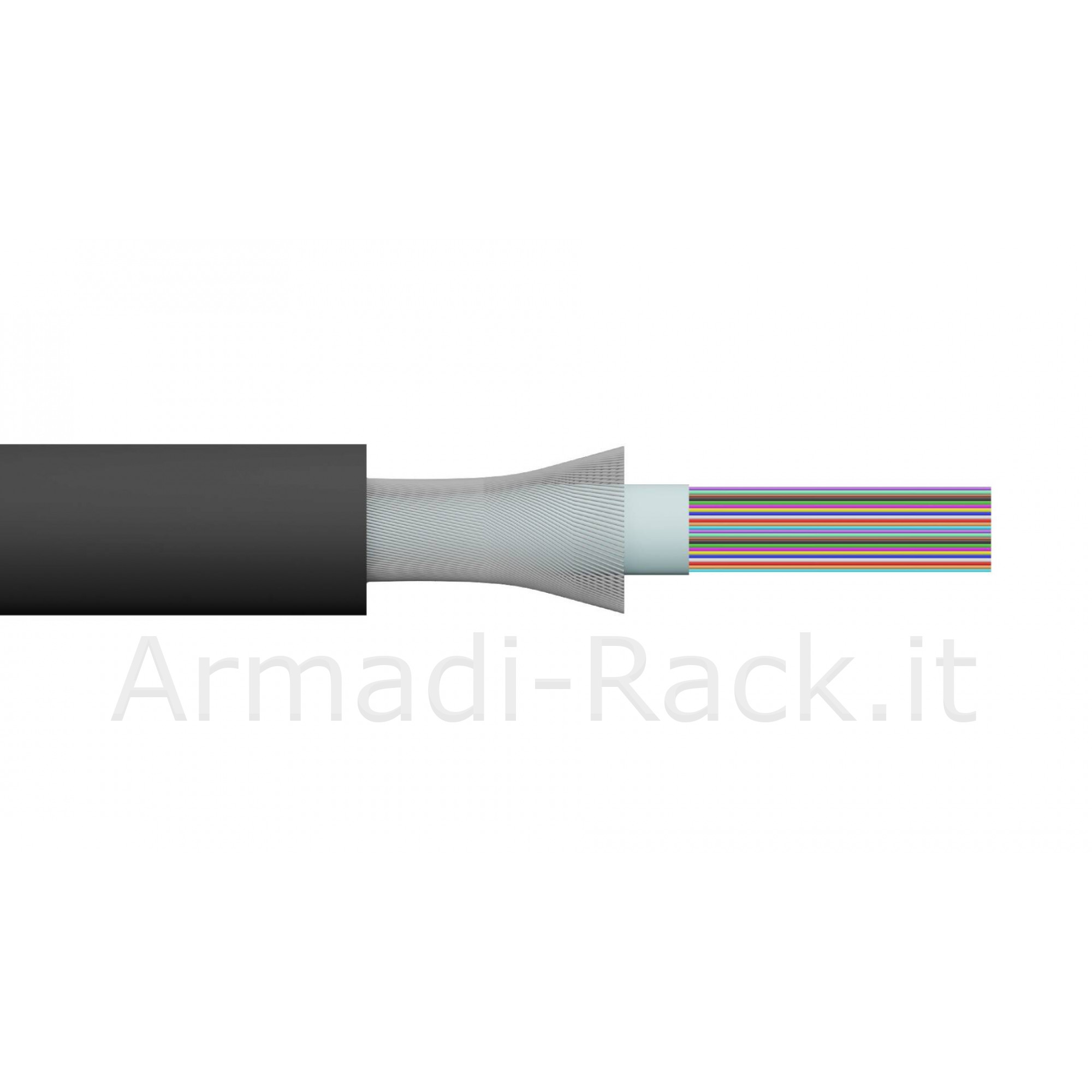 Cavo fibra ottica da esterno dielettrico om3 antiroditore 24 fibre