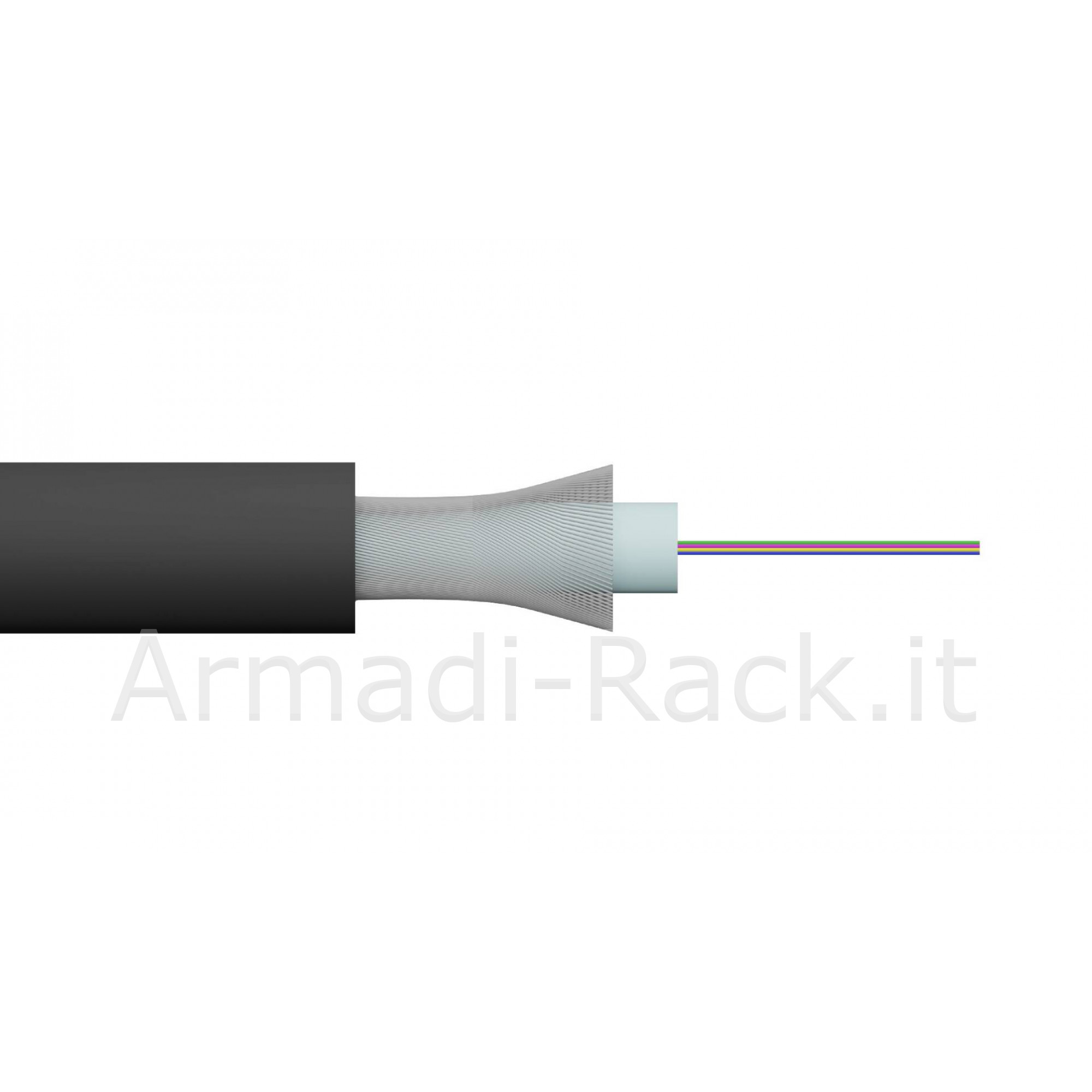 Cavo fibra ottica da esterno dielettrico om3 antiroditore 4 fibre