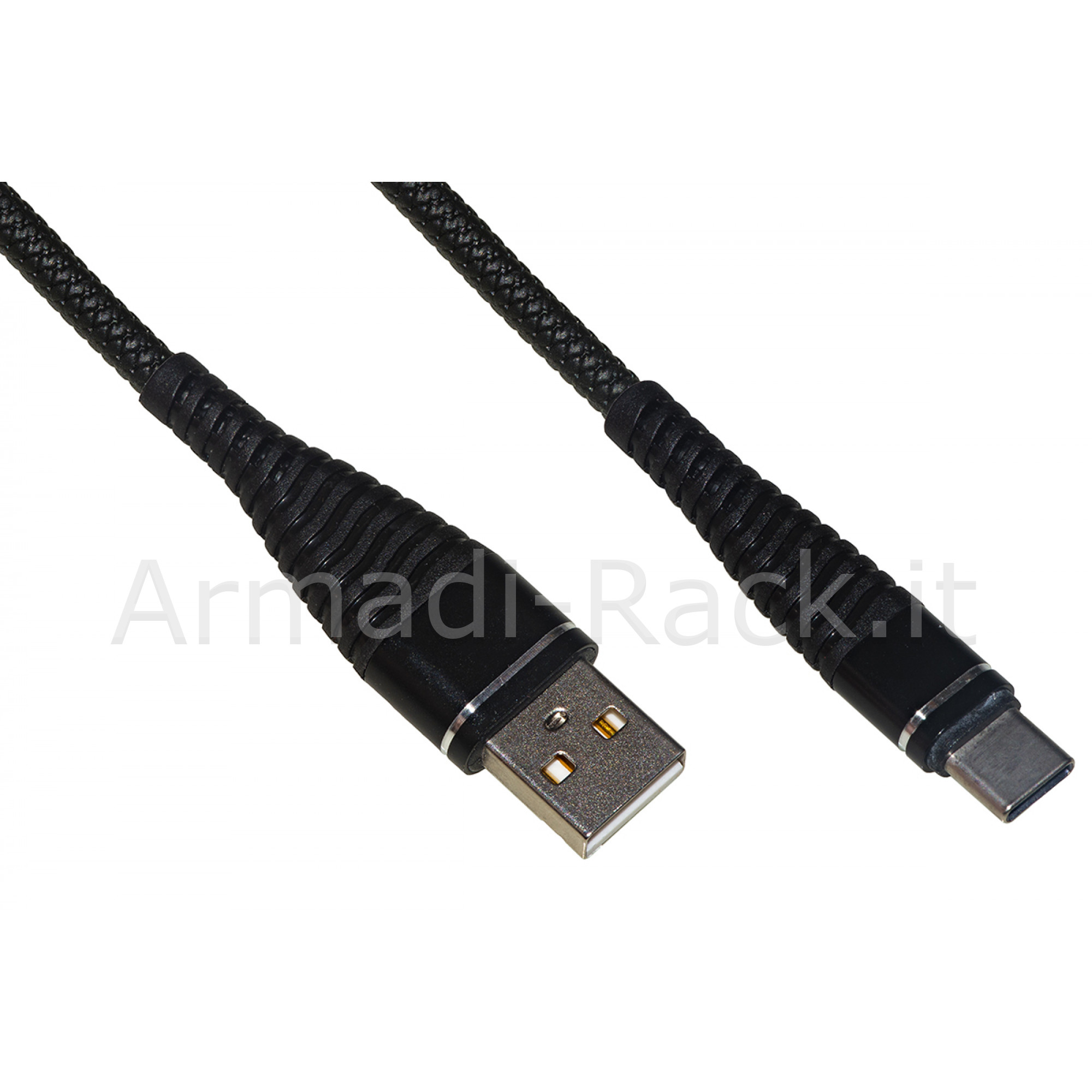 Cavo usb-c mt 1,2 cavo a spirale colore nero con protezione flessibile...