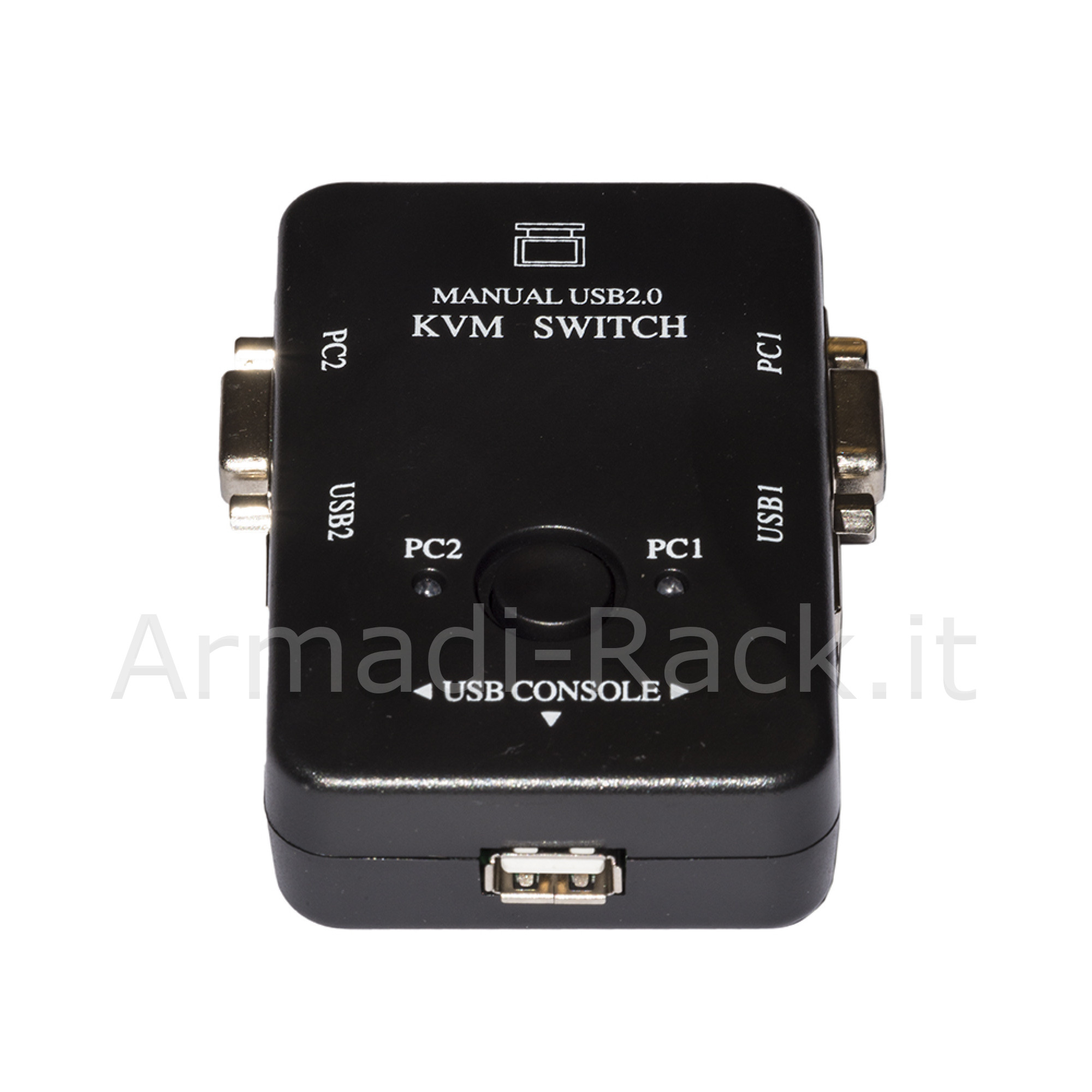Switch kvm manuale per 2 pc usb/vga con 1 mouse, 1 tastiera usb e 1...