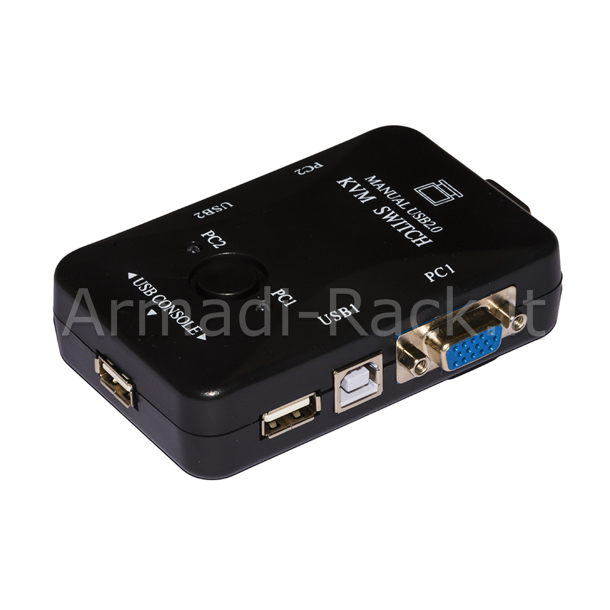 Switch kvm manuale per 2 pc usb/vga con 1 mouse, 1 tastiera usb e 1...