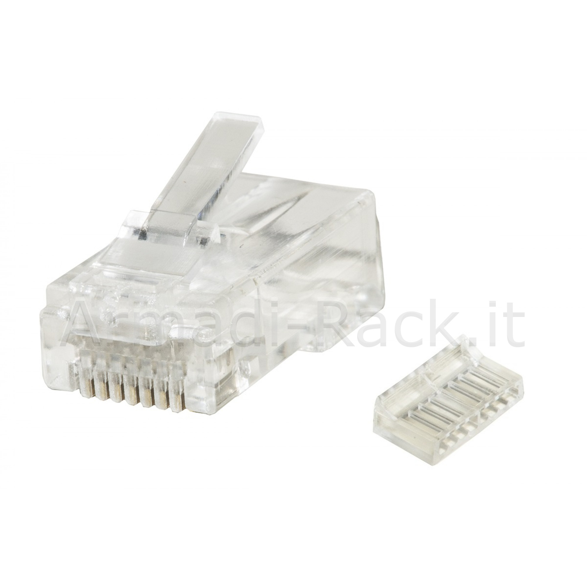 Confezione 10 plug rj45 8/8 per cavo rete cat.6a 23awg...